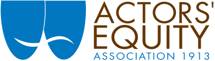 Logo of Actors' Equity Association with two stylized blue theater masks and the organization's name.