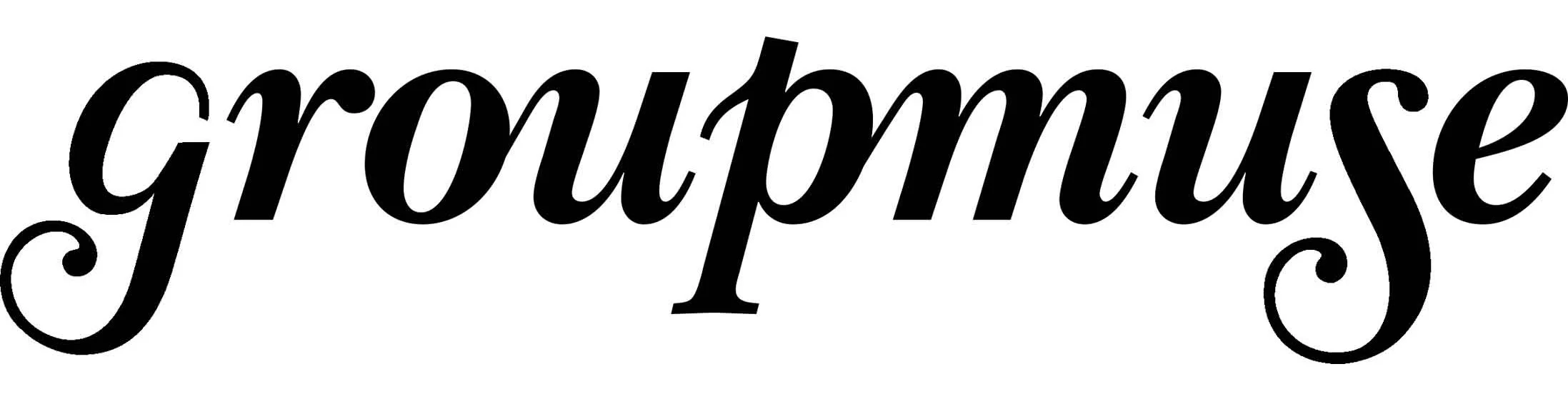 The word 'groupmuse' written in cursive black font on a white background.
