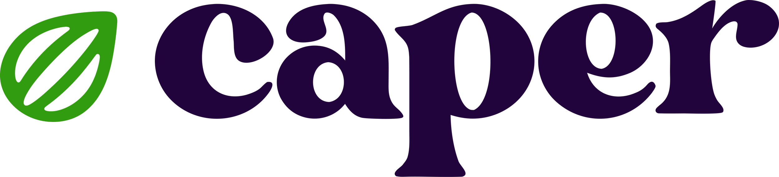 Green Caper symbol and purple Caper wordmark logo