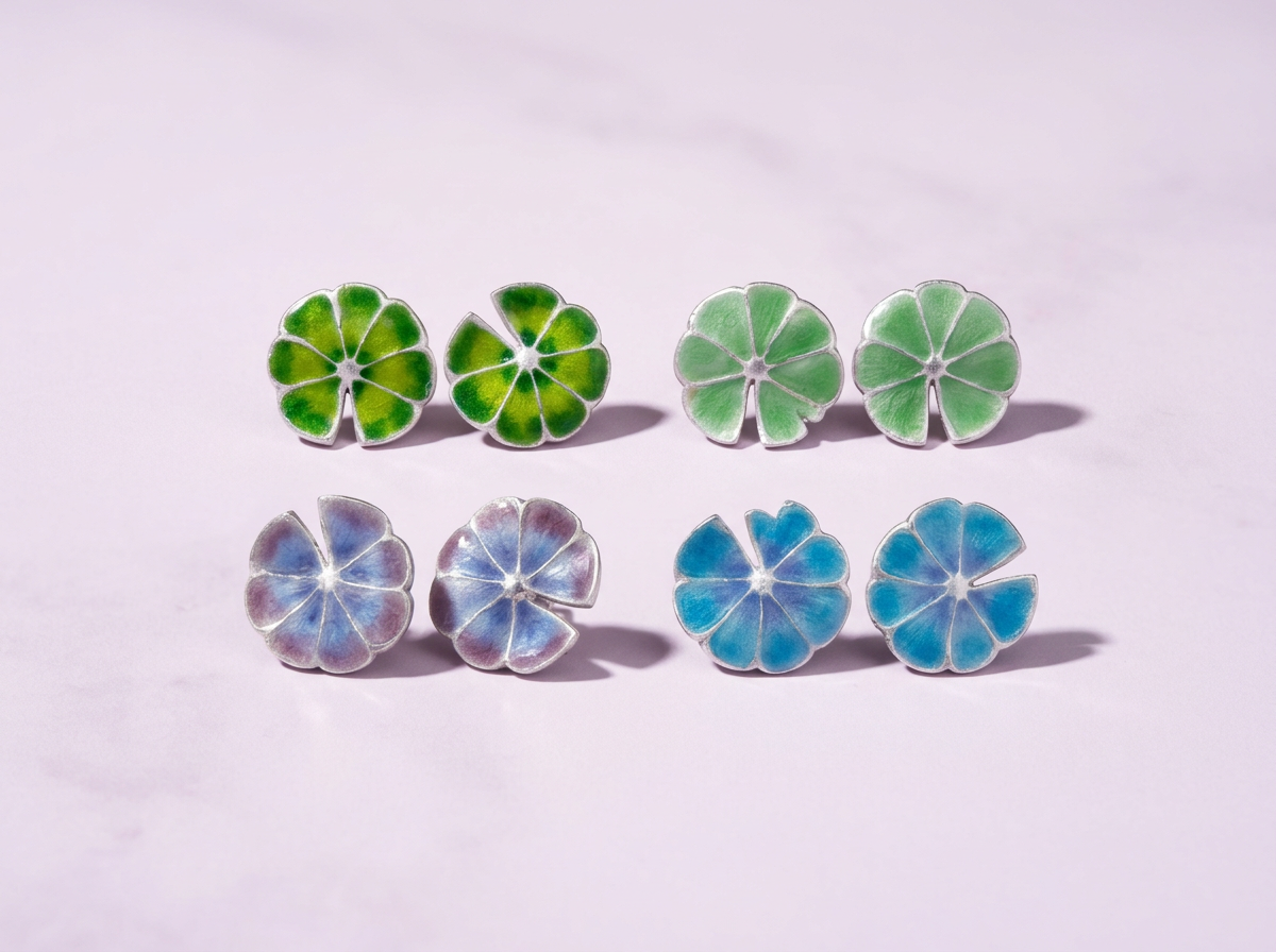 Lily pad earrings