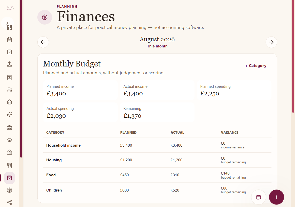 PLAN INCOME AND SPENDING AND SEE WHAT’S LEFT AT A GLANCE.