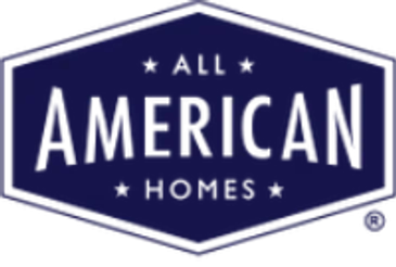 Close-up of a dark blue diamond-shaped logo with the words 'American' embossed in the center.