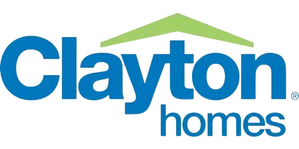 Clayton Homes logo with a blue house roof above the text and the words "Clayton Homes" in blue.