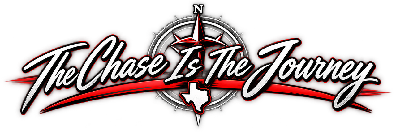 The Chase Is the Journey logo with a compass and Texas outline.