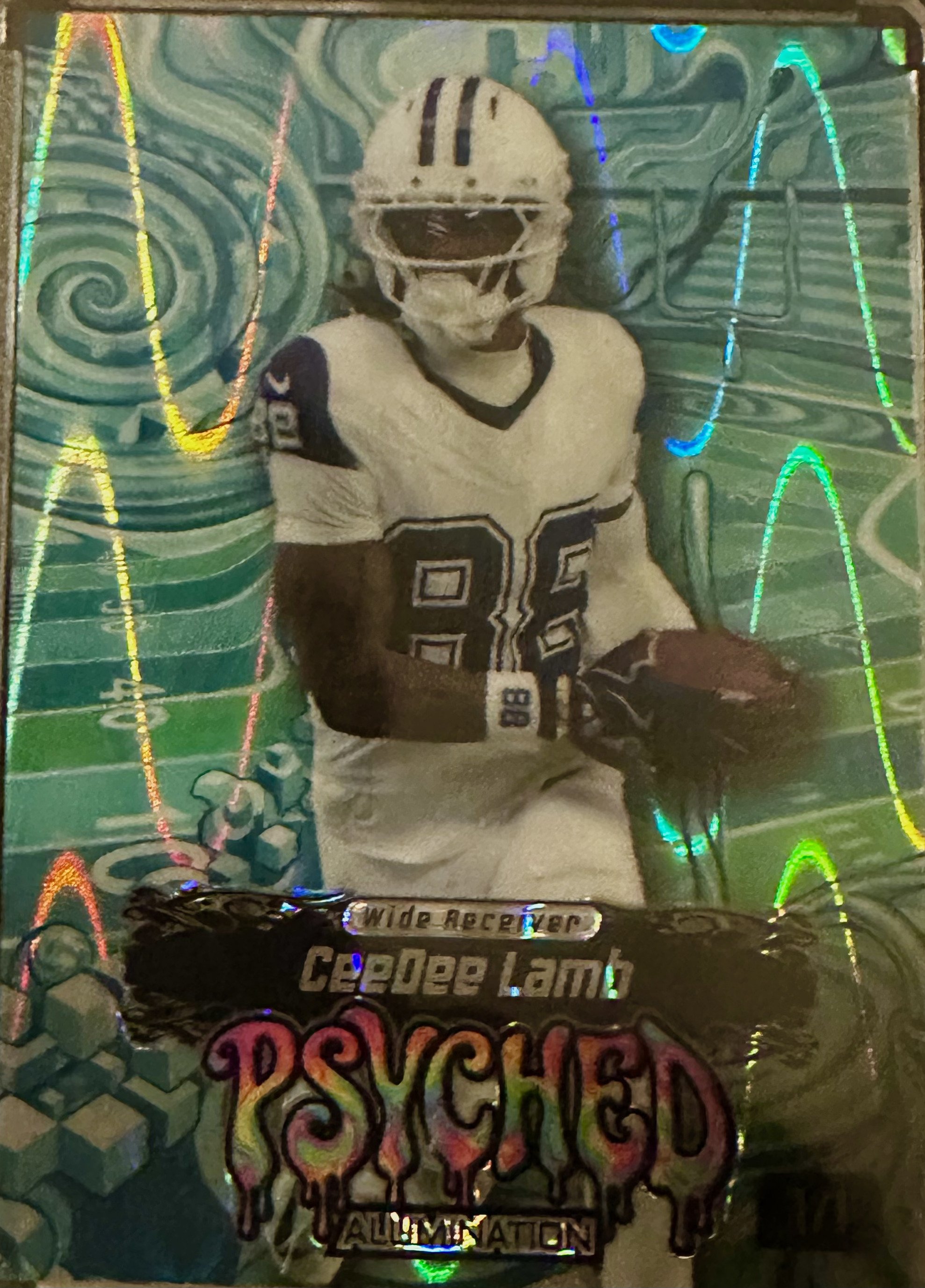Holographic football wide receiver trading card from the featured collection.