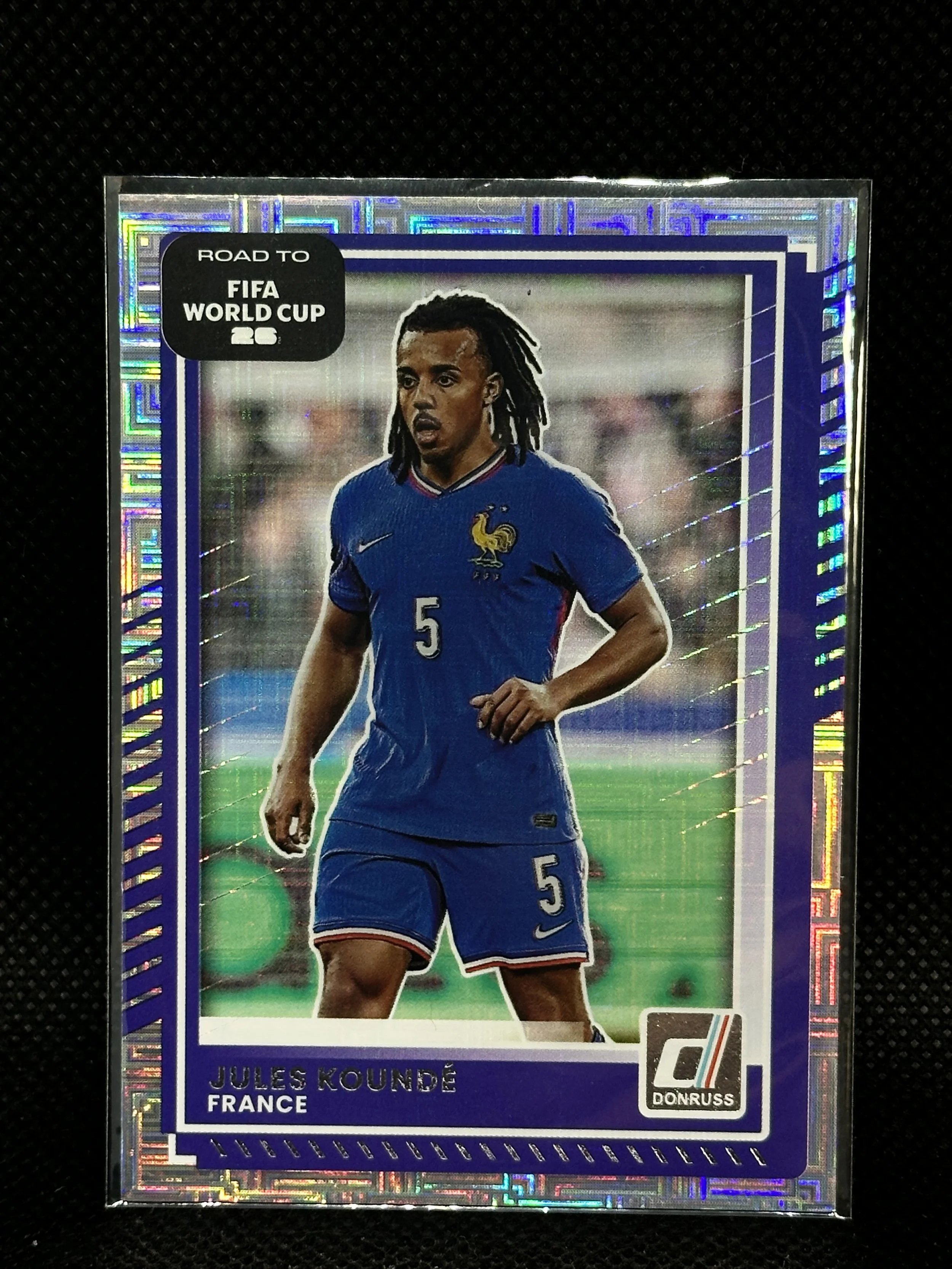 Front of 2025-26 Panini Donruss Road to FIFA World Cup ’26 Jules Koundé card #138.
