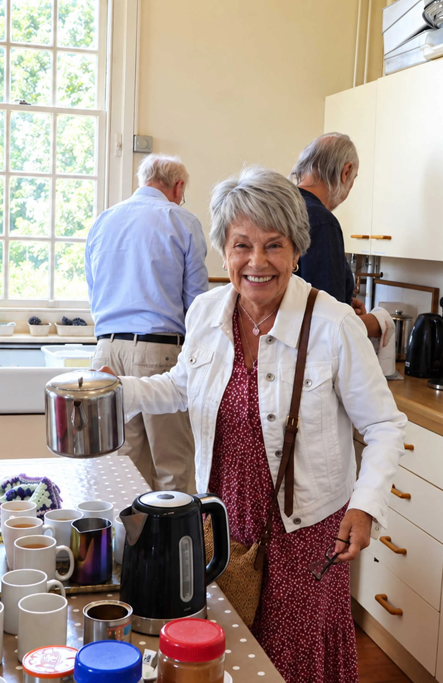 Emmanuel Fellowship member preparing refreshments after the Sunday morning service