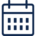 Icon of a calendar with grid layout