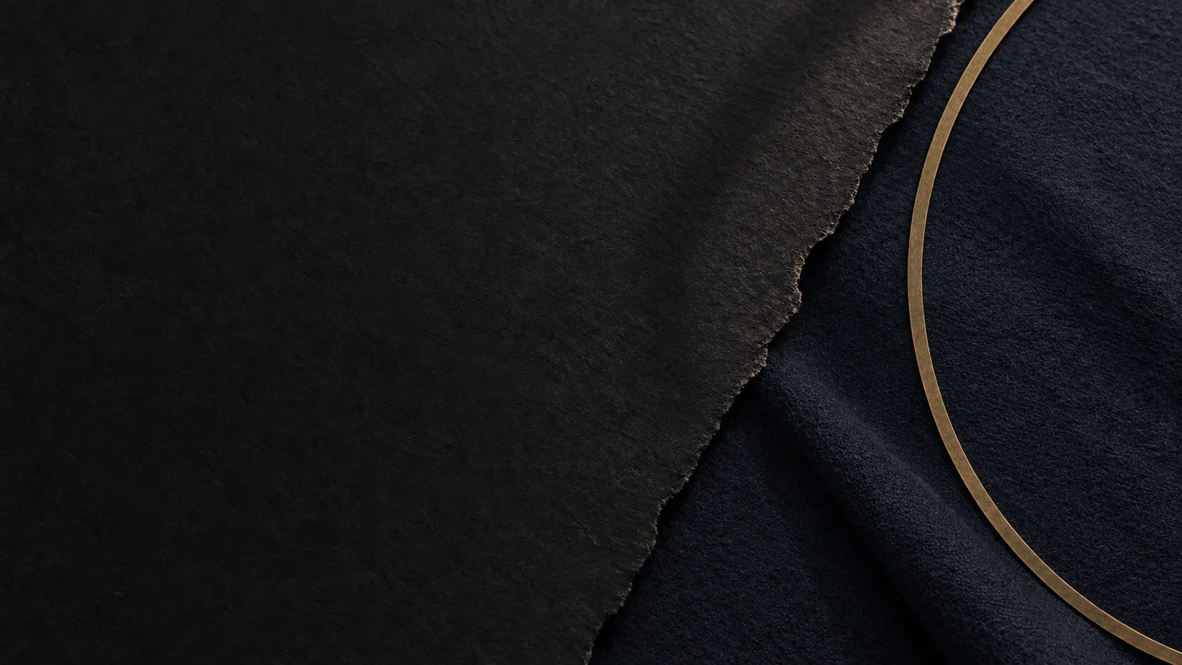 Dark textured background with a gold circular accent.
