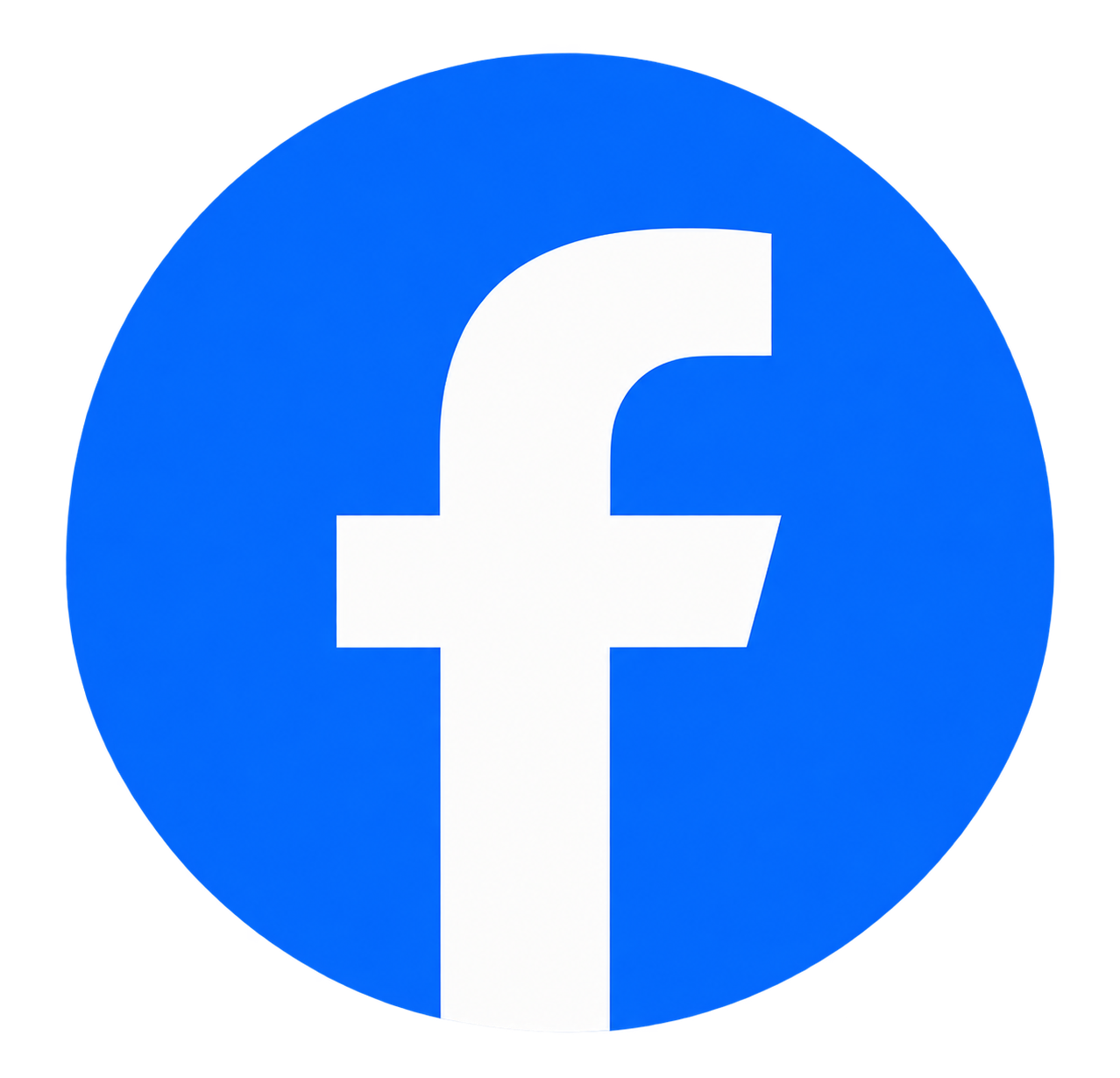 Facebook logo featuring a white lowercase 'f' on a blue circular background.