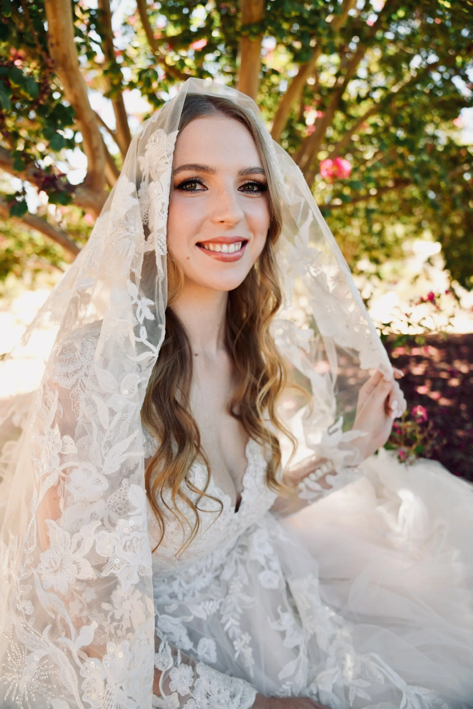 Bridal Veil portrait in Temecula, featuring hair and makeup by Til Death Beauty Co.