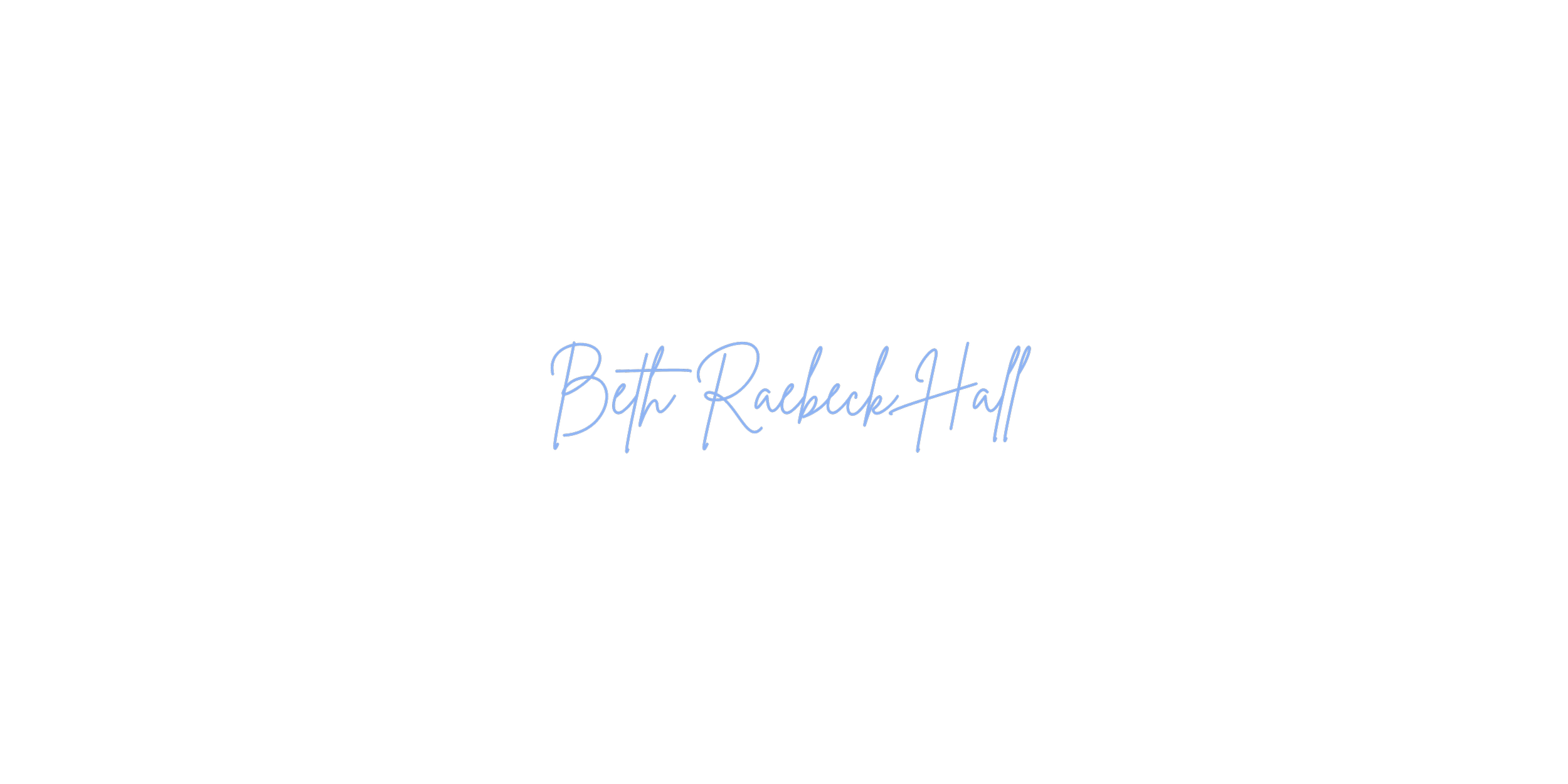 The image features a black background with the words "The Best Is Yet To Come" written in large white font. Below this, the name "Beth Rackeck-Hall" is displayed in a smaller, blue, cursive font.