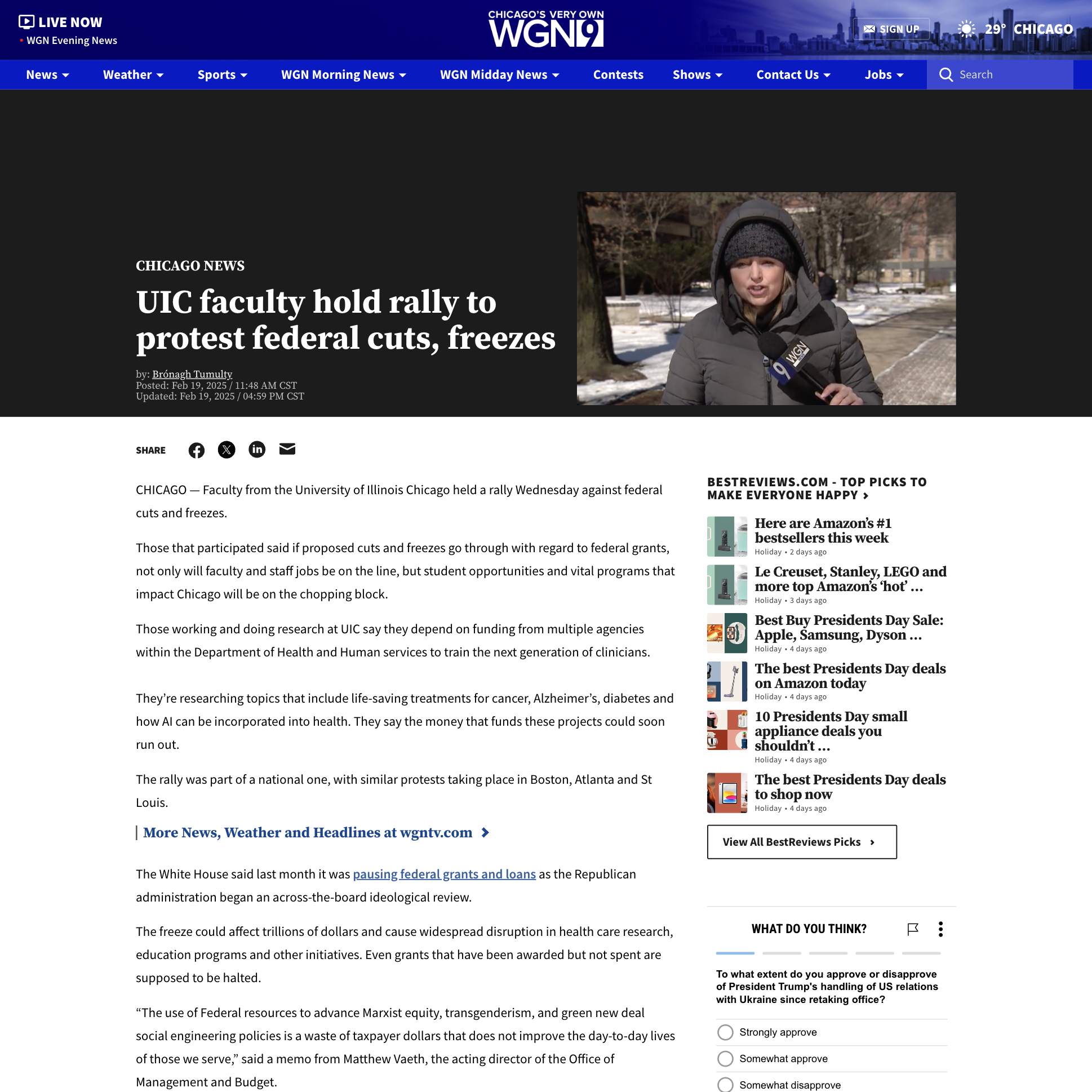 UIC faculty hold rally to protest federal cuts, freezes