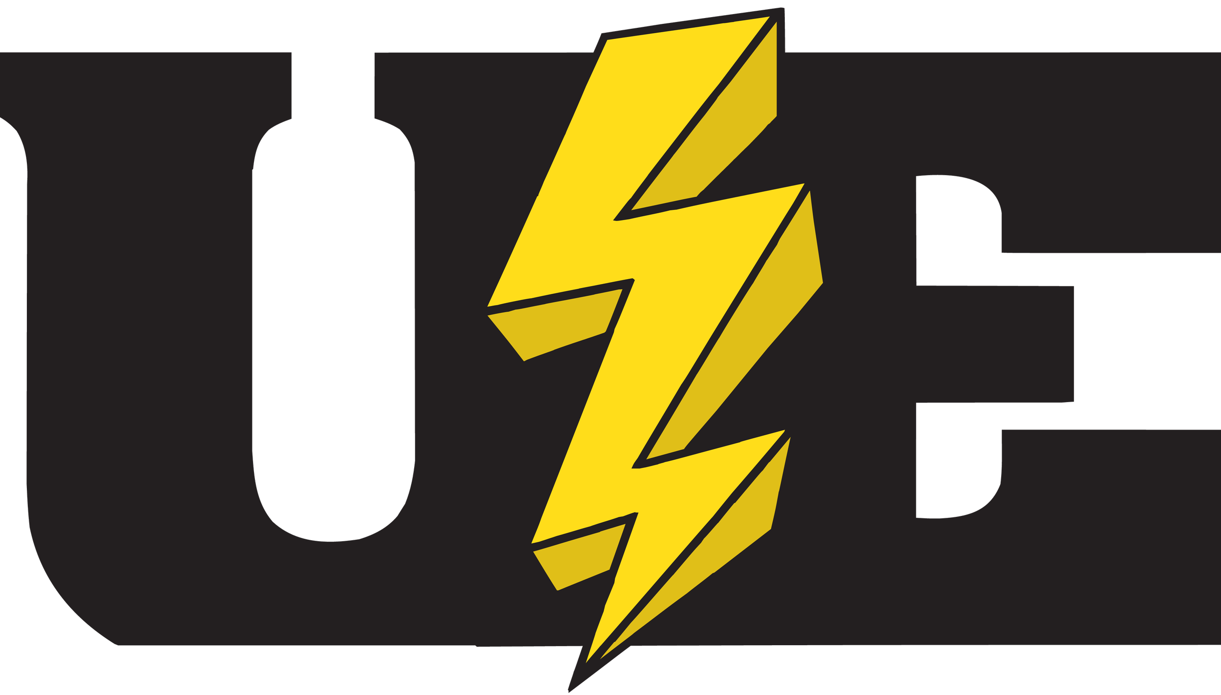 Close-up of a black object with a yellow lightning bolt symbol on it.