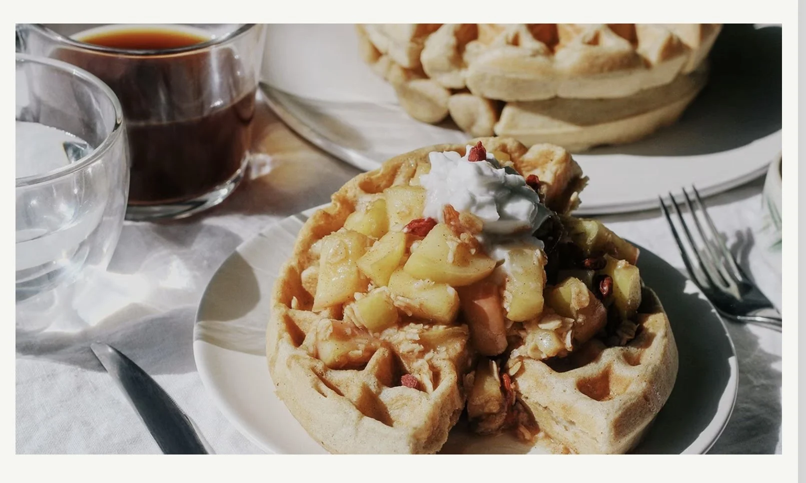 Autumnal Waffles Recipe, Styling, and Photos 