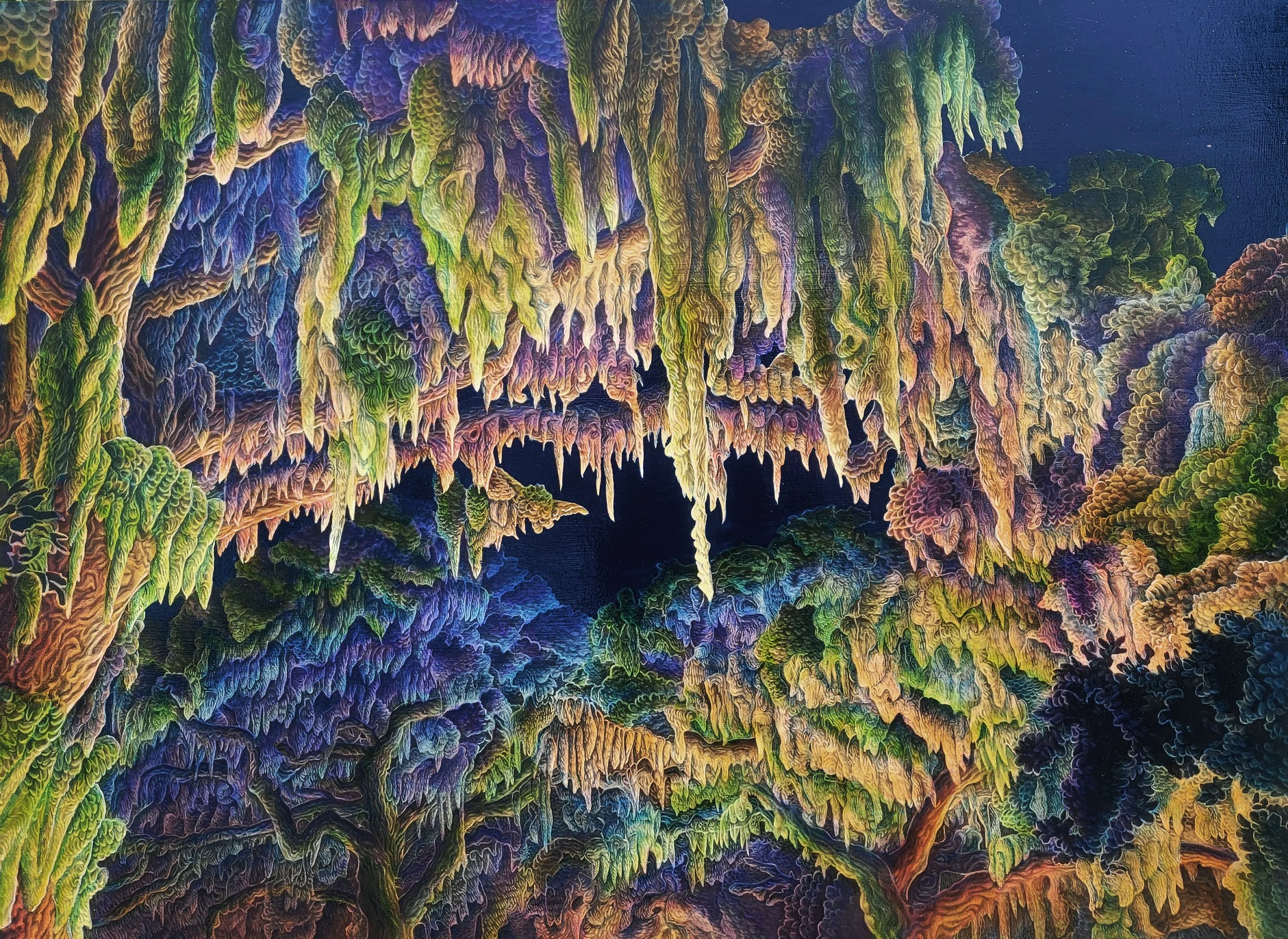 Spanish Moss. Oil and Acrylic on Panel. 30"x40". $5000