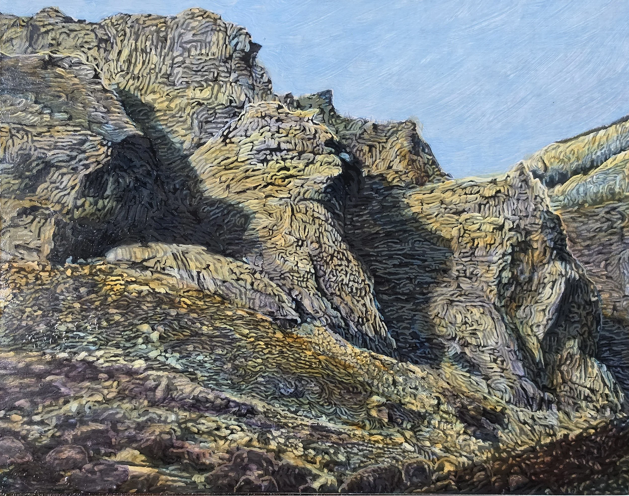 Nevada Cliffs. Oil and Acrylic on Panel. 8"x10". $250