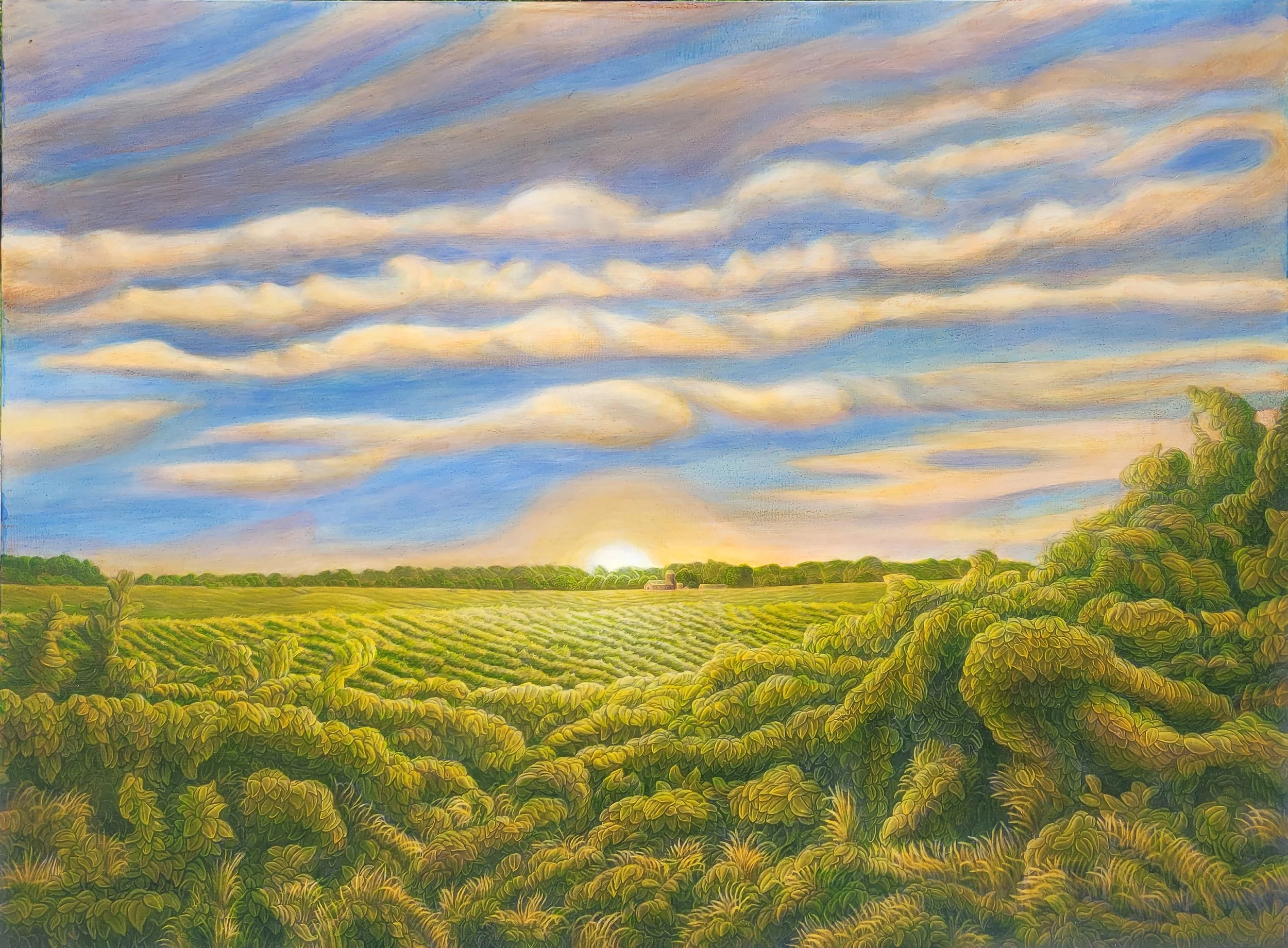 Valley View II. Oil and Acrylic on Panel. 30"x40". $5000