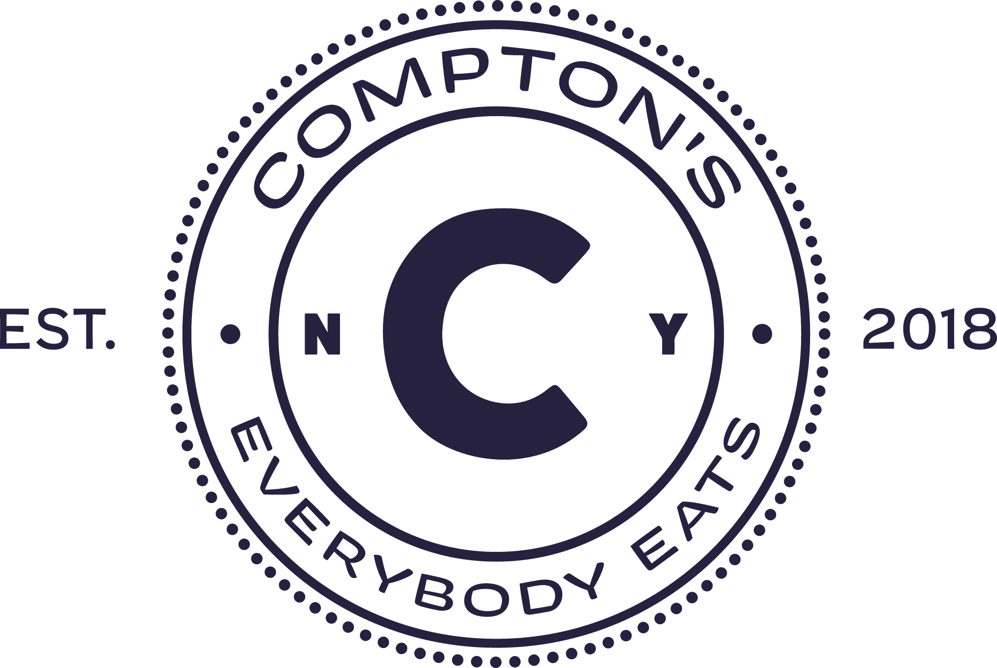 Circular logo with the text 'Hampton, NY' and 'Est. 2018' around the edge, featuring a large letter 'C' in the center and smaller text 'Reverie Body' inside the circle.