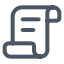 Scroll icon representing the scriptwriting category of work in the portfolio of expert copywriter Nate Davis (podcast, video, and radio scripts).