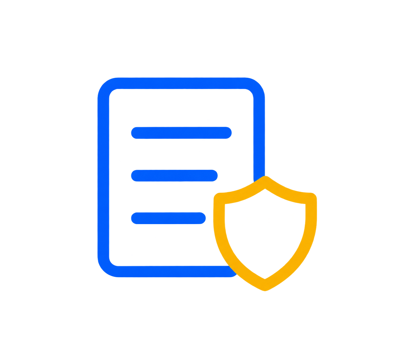 Professional liability insurance icon: document with a protective shield