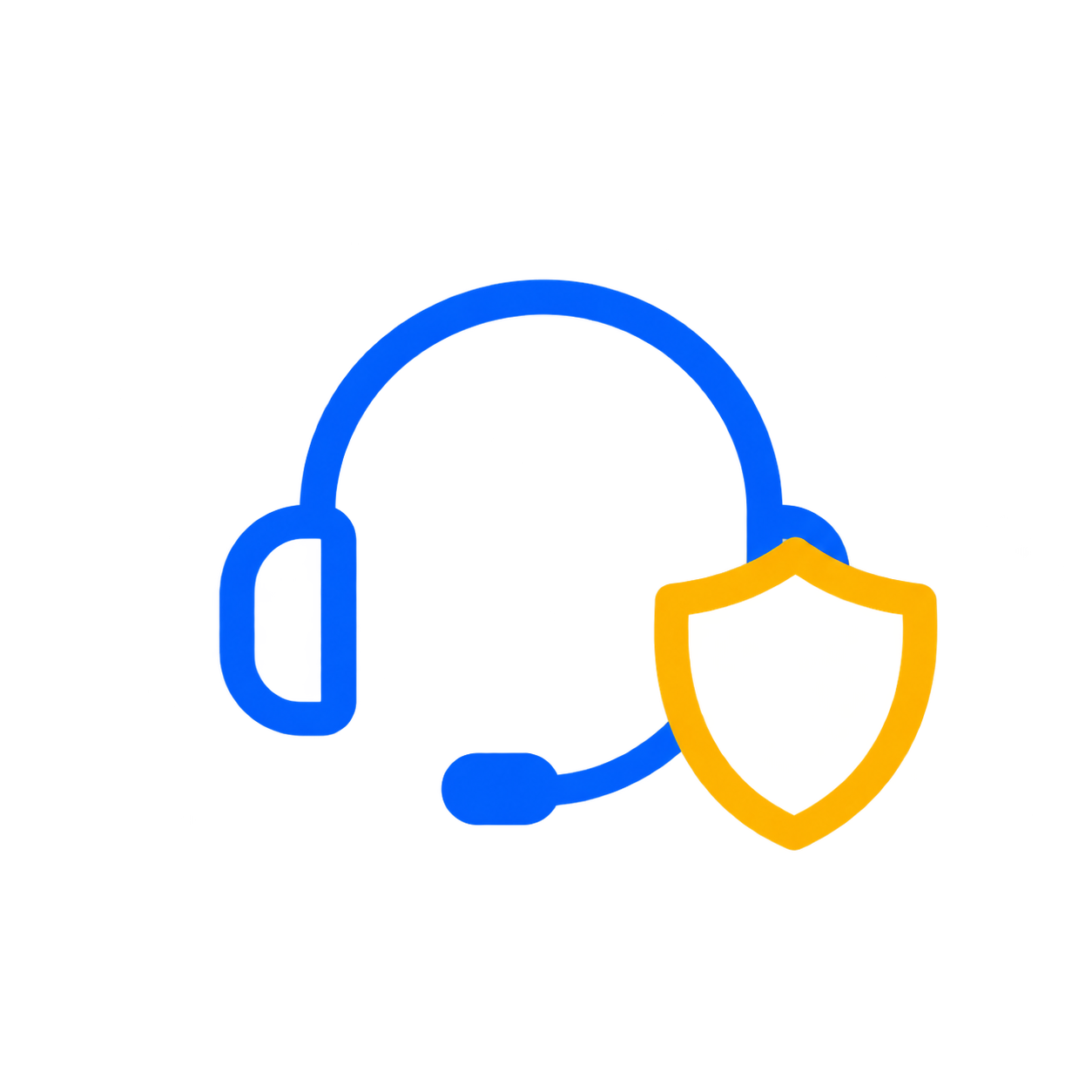Ongoing insurance support icon: headset with a shield