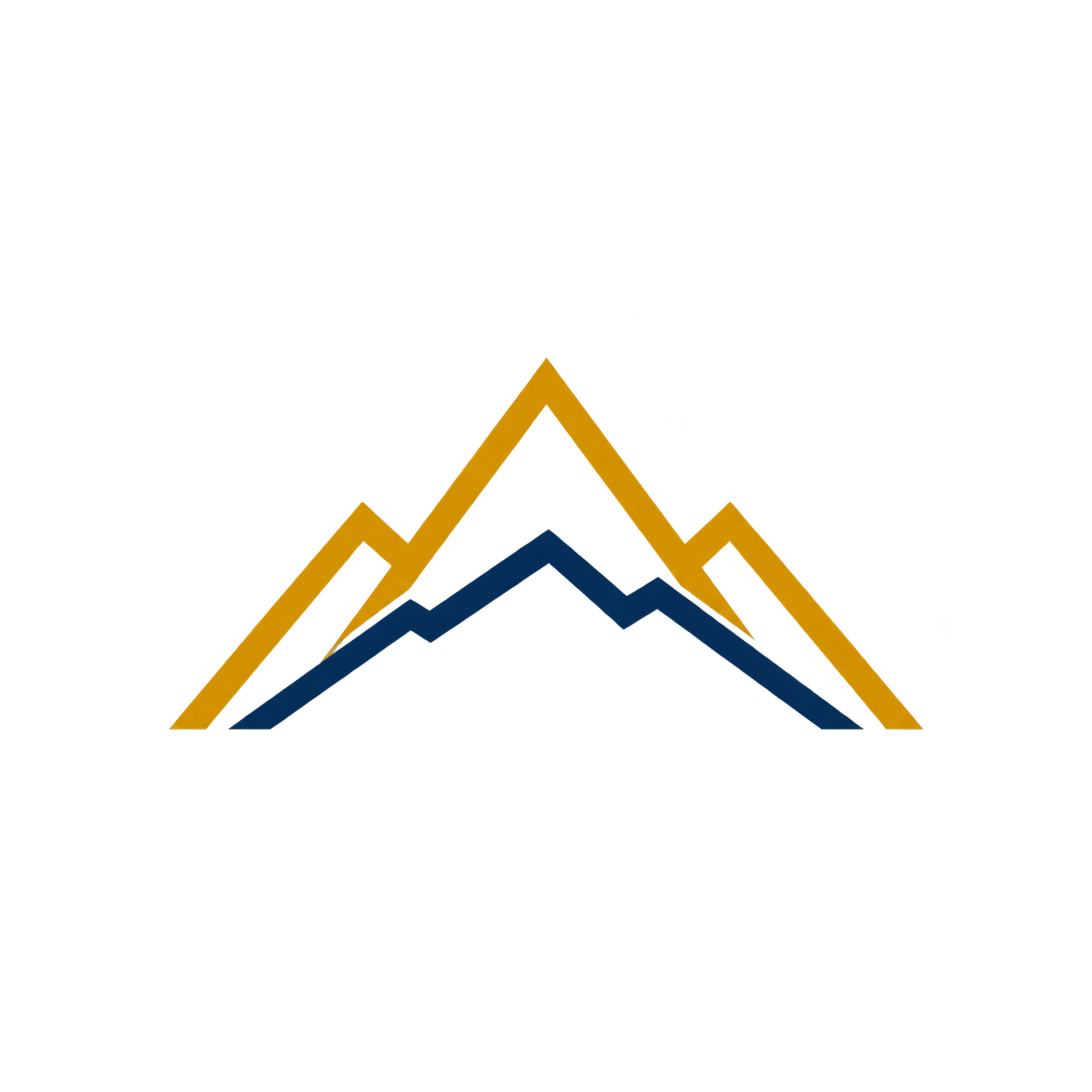 Colorful mountain logo with overlapping peaks in yellow, orange, dark blue, and light blue.