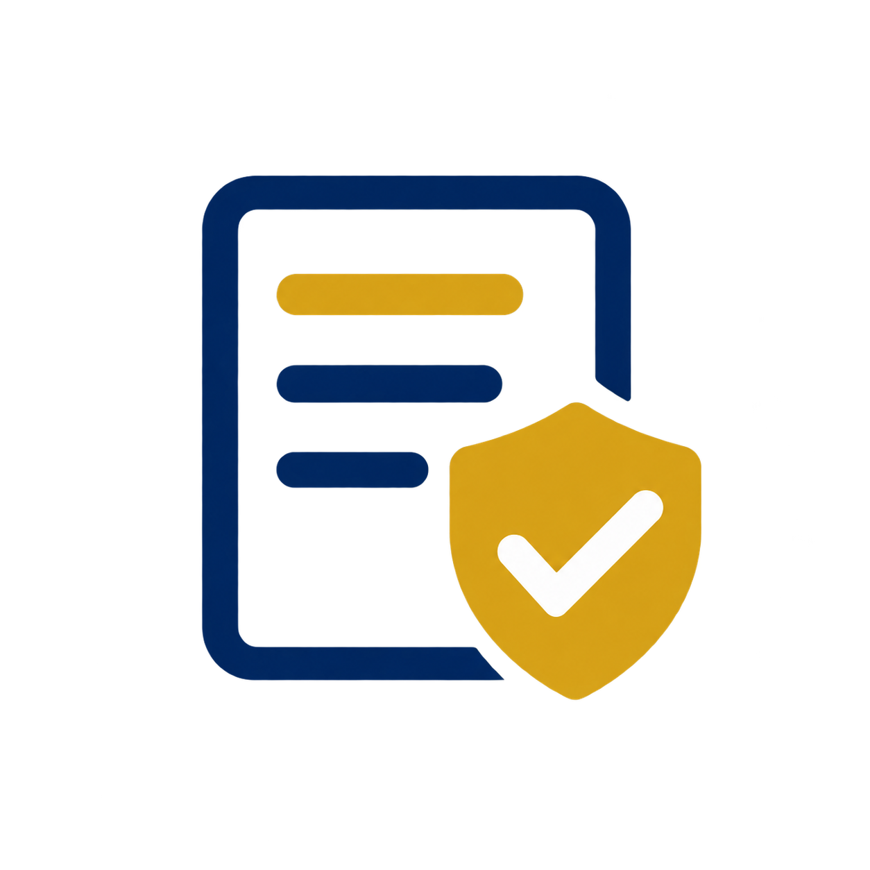 A digital illustration of a smartphone with a checklist on the screen and a large yellow shield with a white checkmark in front of it, symbolizing security or approval.