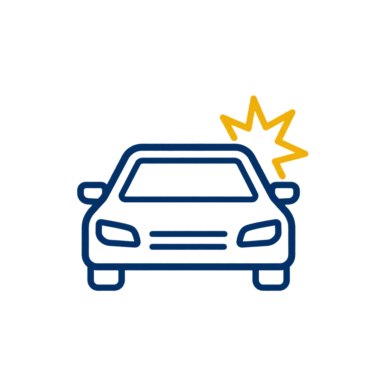 Neon outline of a blue car with a yellow starburst behind it.