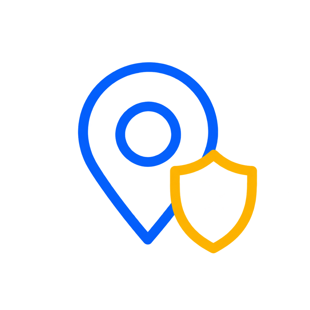Local Colorado Springs insurance agency icon: map pin with a shield