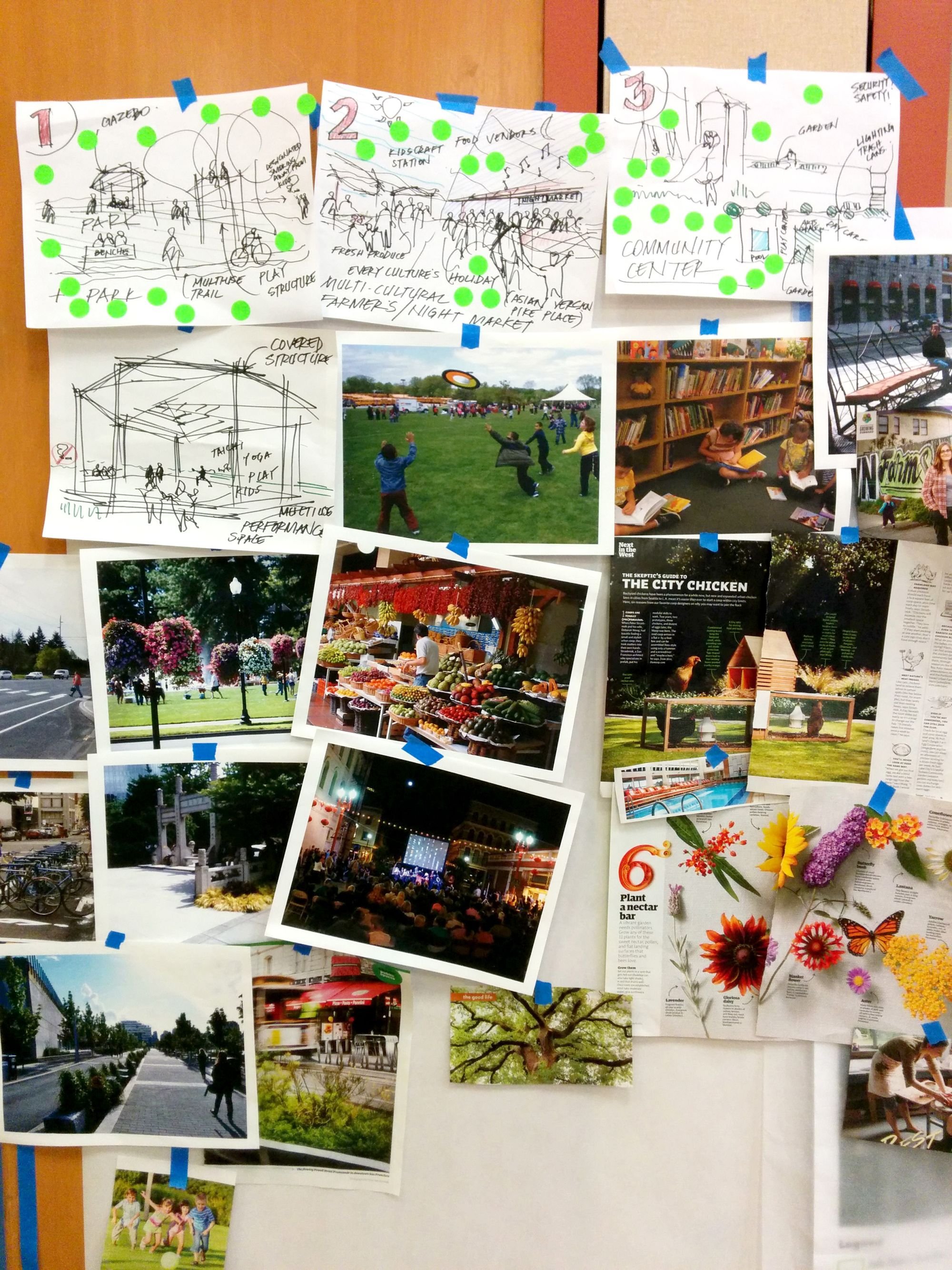 1. Park 2. Night Market 3. Community Center
