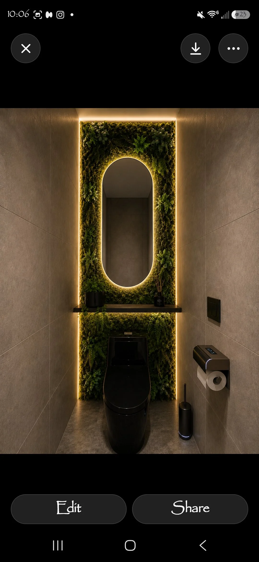Illuminated Riverstone Shower