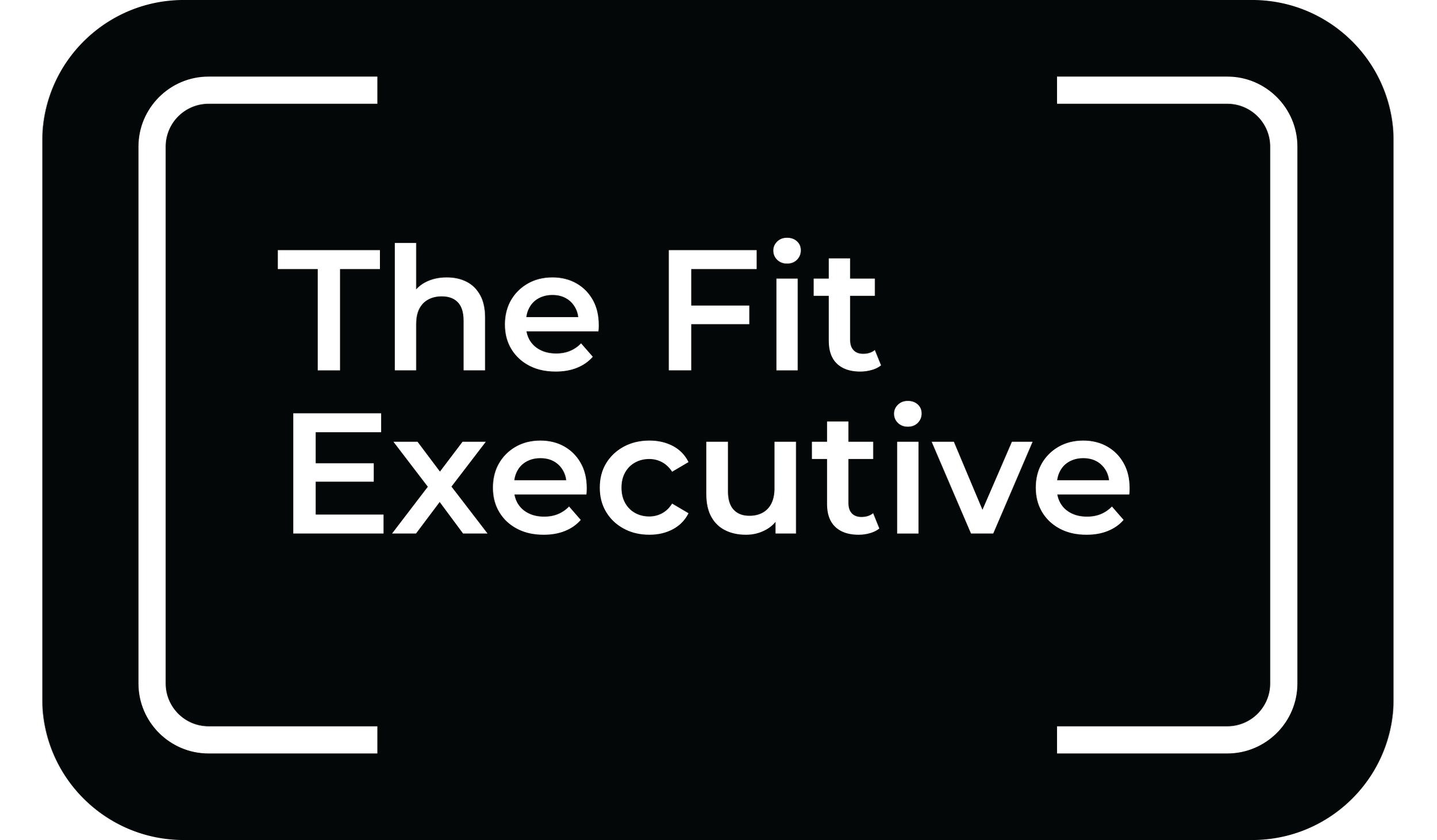 Text reading 'The Fit Executive' inside a rounded square outline