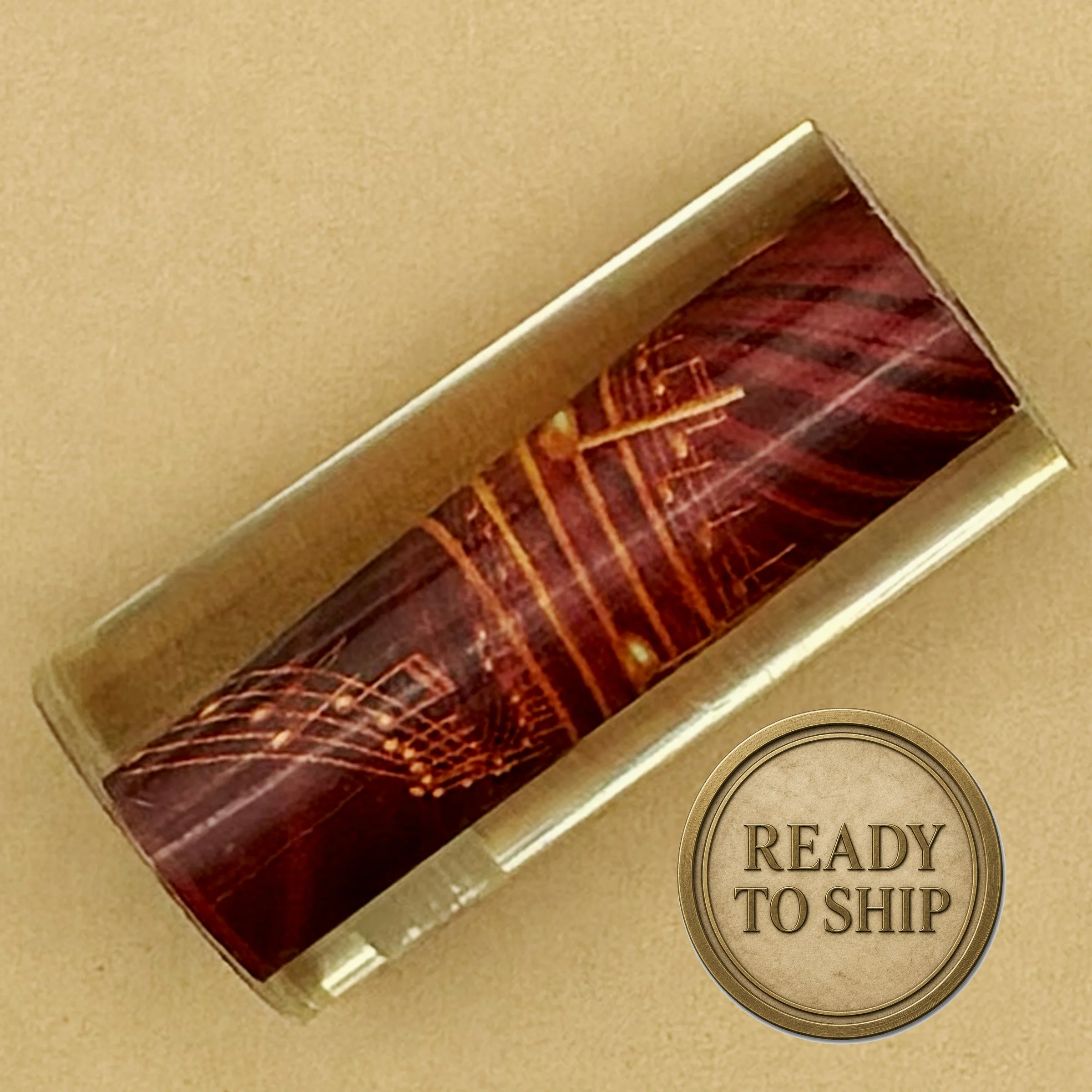 Golden Crescendo | Music Notes Pen Blank For Sierra Twist