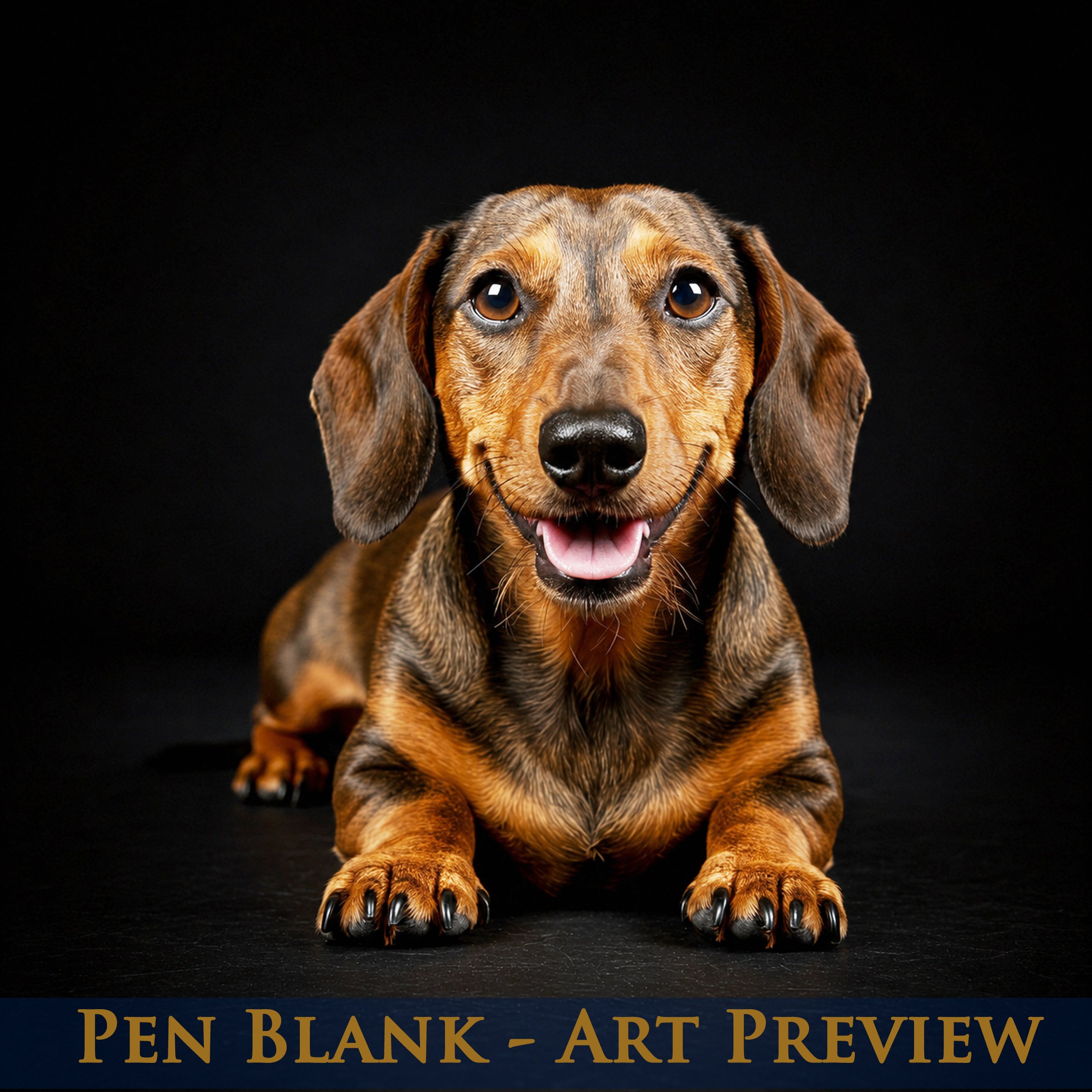 Happy Little Dachshund Pen Blank | Realistic Canine Art | Alumilite Resin