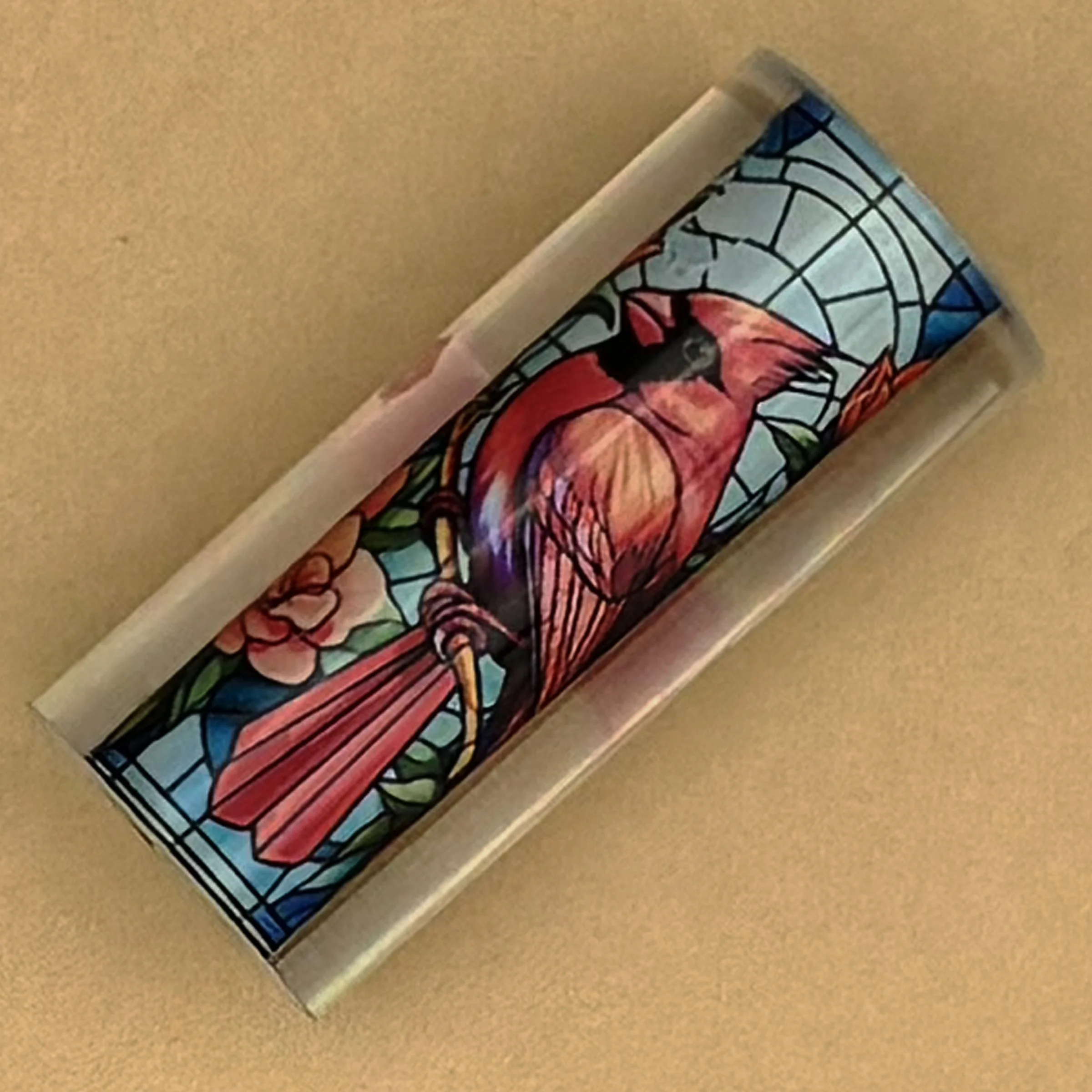 Unique Cardinal Design Alumilite Acrylic Pen Blank for Most Pen Kits - Made to Order