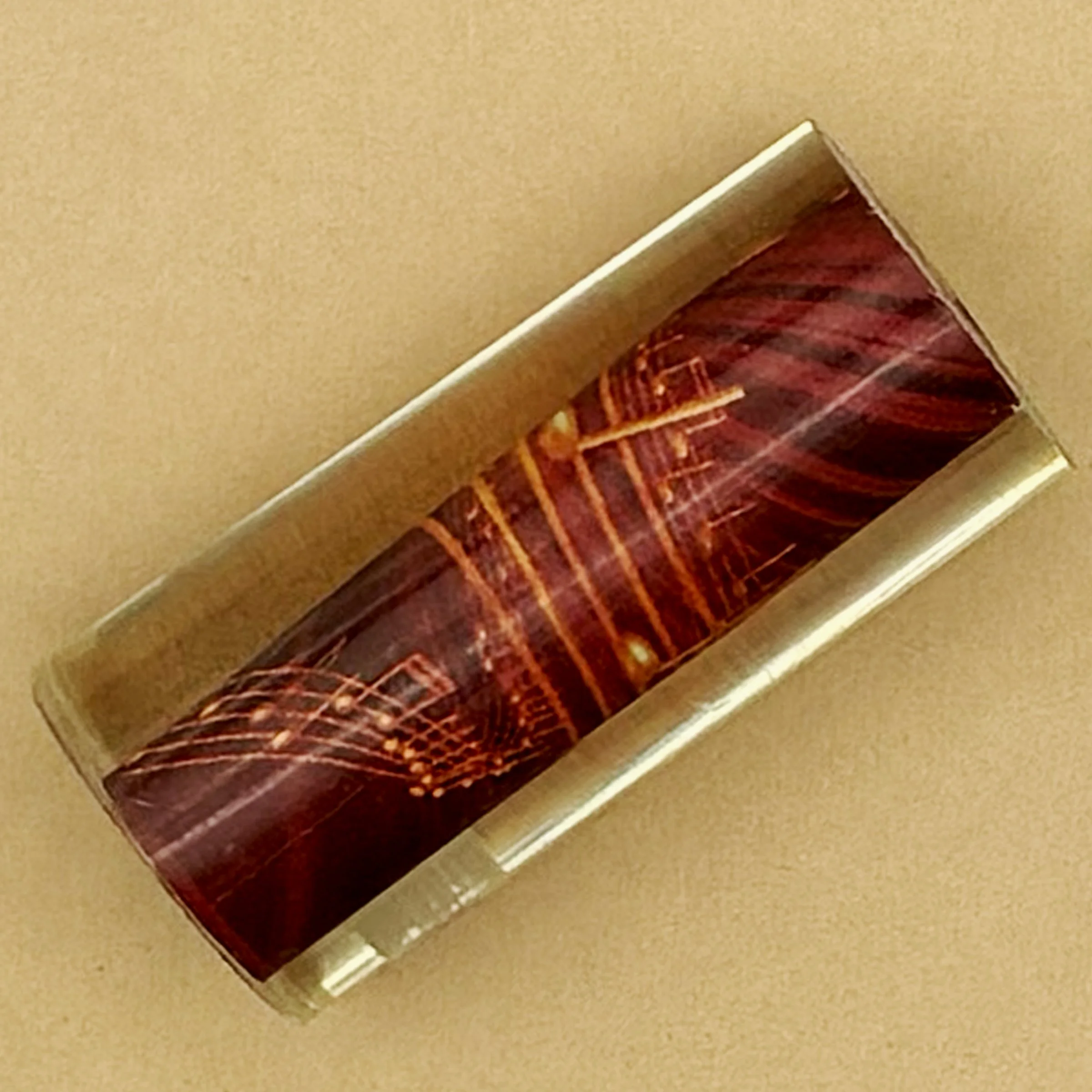 Golden Crescendo | Music Notes Pen Blank | Abstract Musical Art | Alumilite Resin