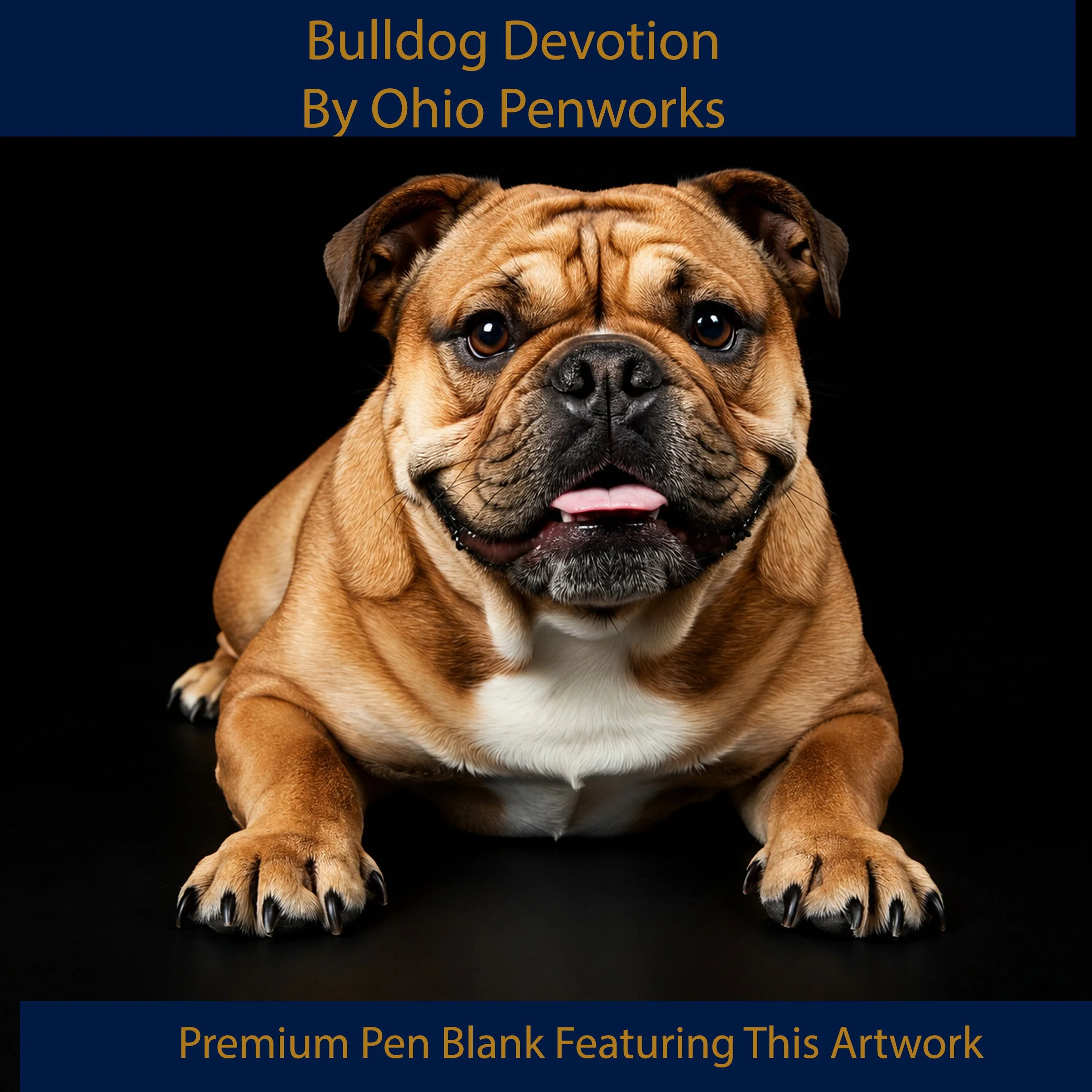 Bulldog Devotion | Bulldog Pen Blank | Canine Portrait | Alumilite Resin