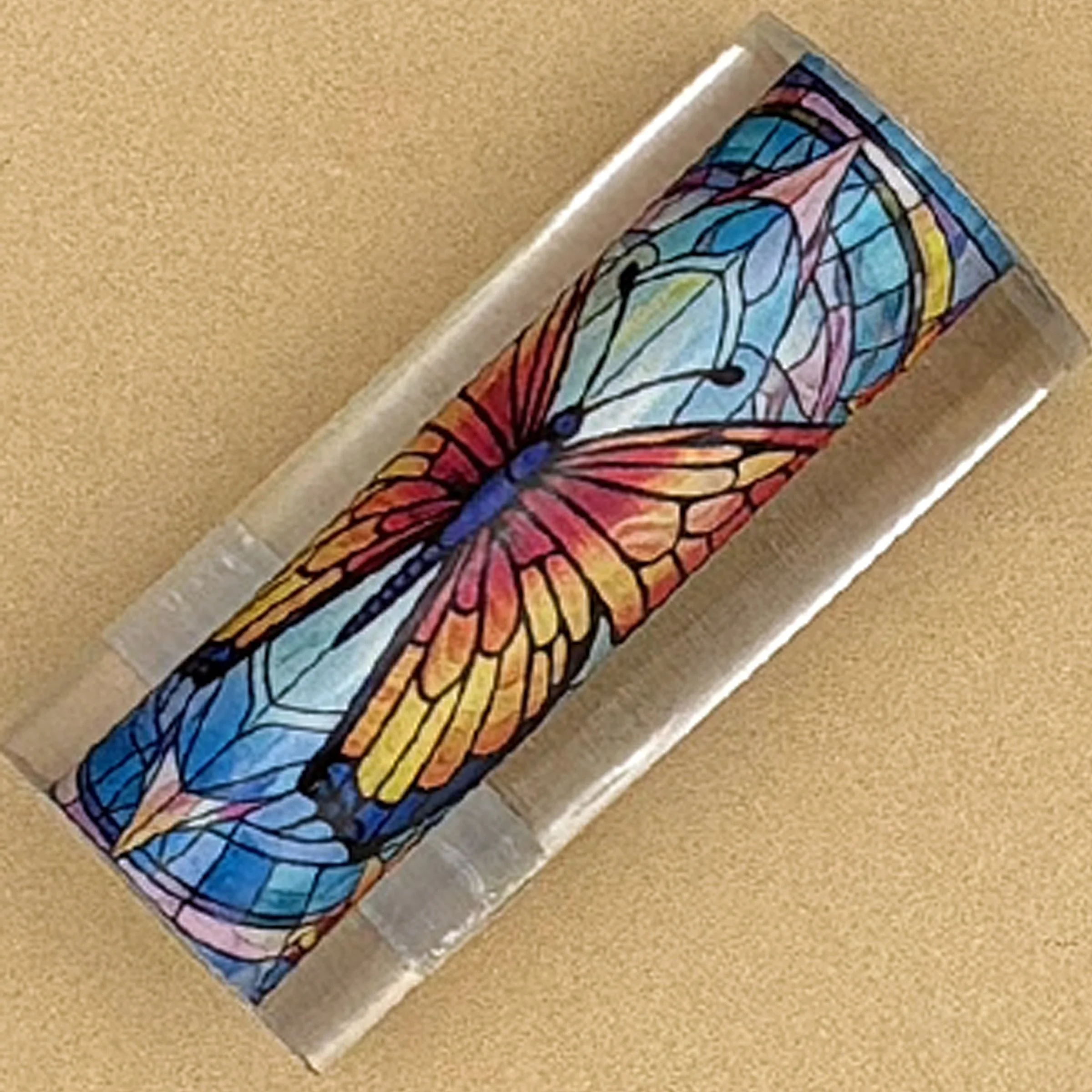 Kaleidoscope Wings | Butterfly Pen Blank | Stained Glass Imagery | Alumilite Resin