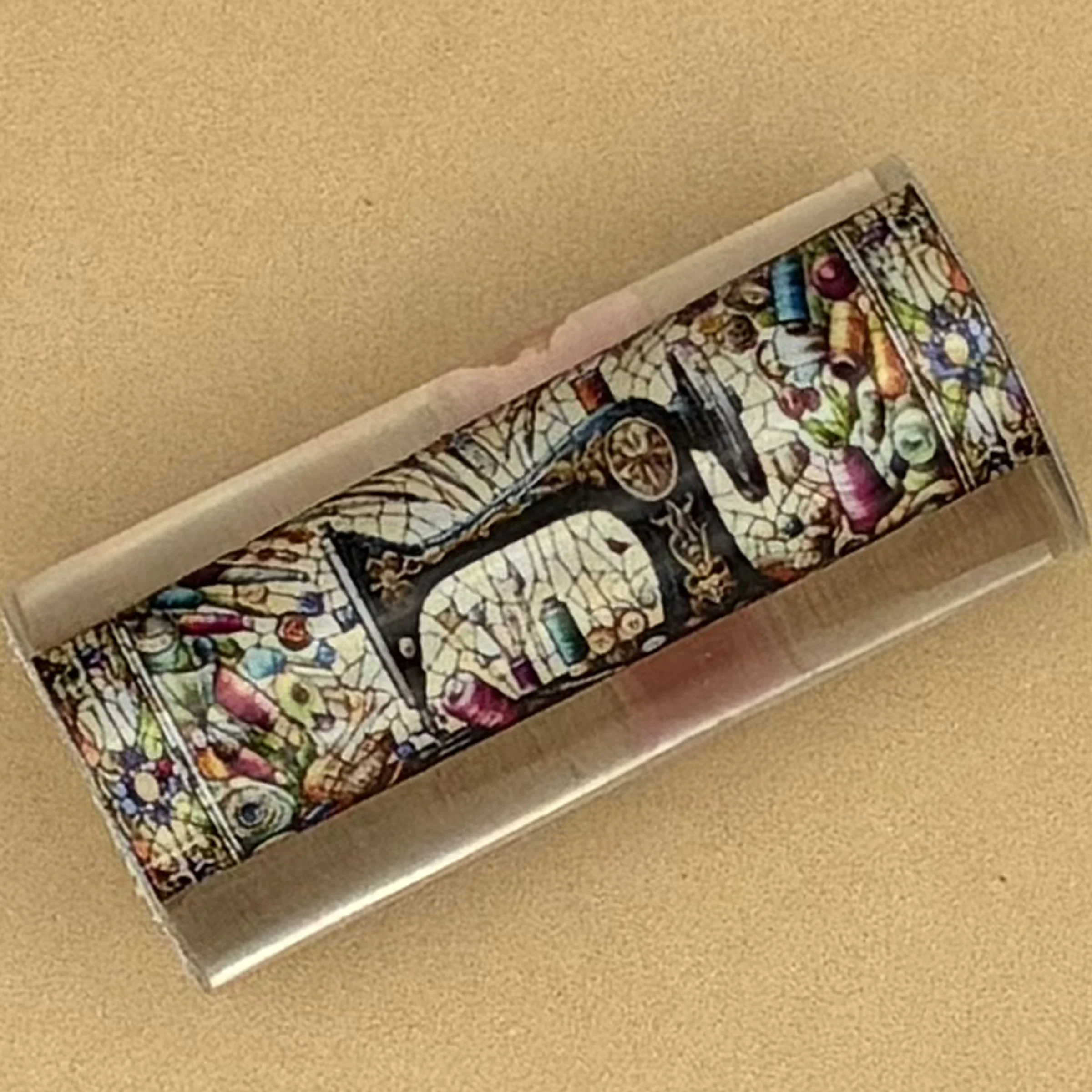 Handmade Alumilite Acrylic Pen Blank for Sewing Enthusiasts