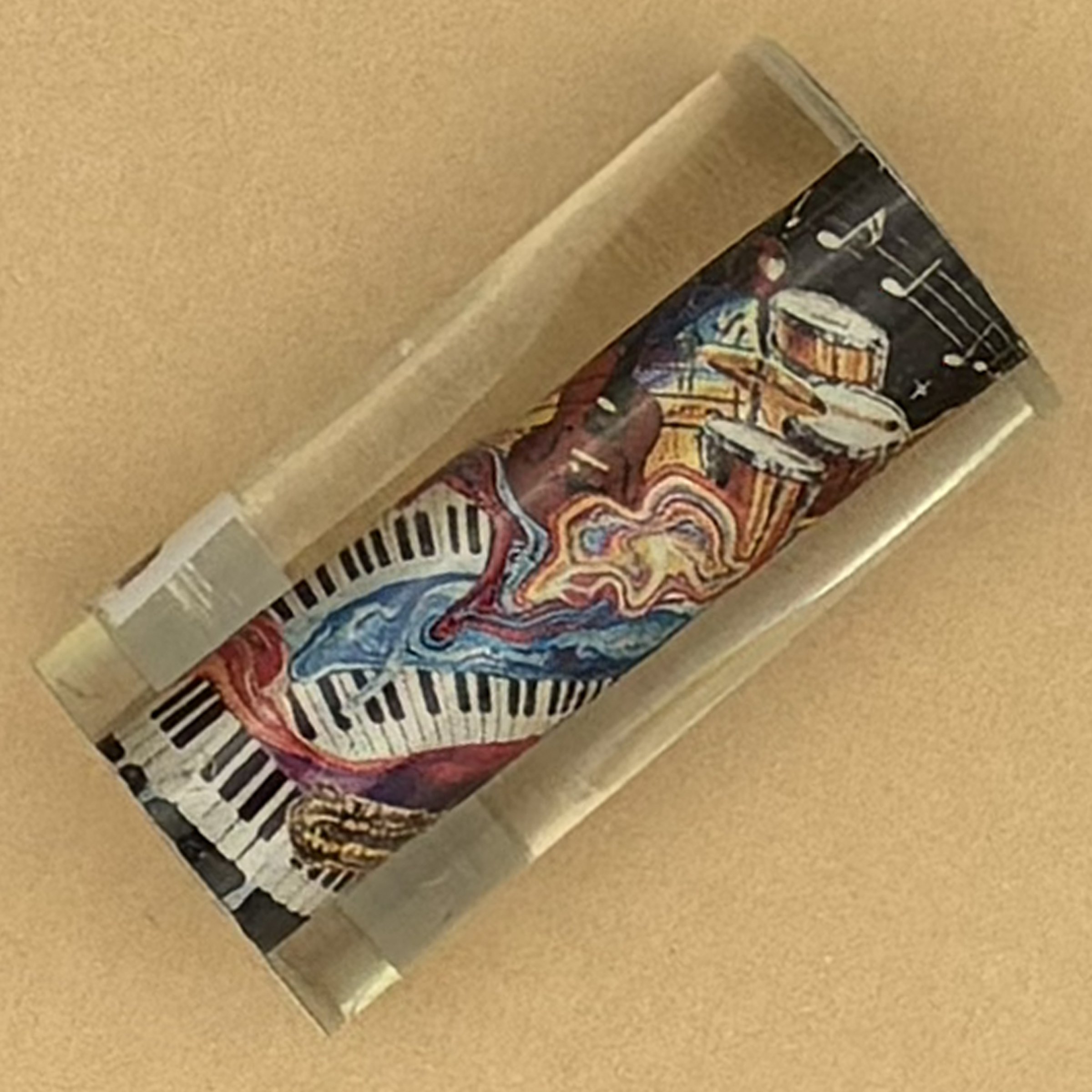 Cosmic Crescendo | Musical Instrument Pen Blank | Abstract Fine Art Resin Alumilite