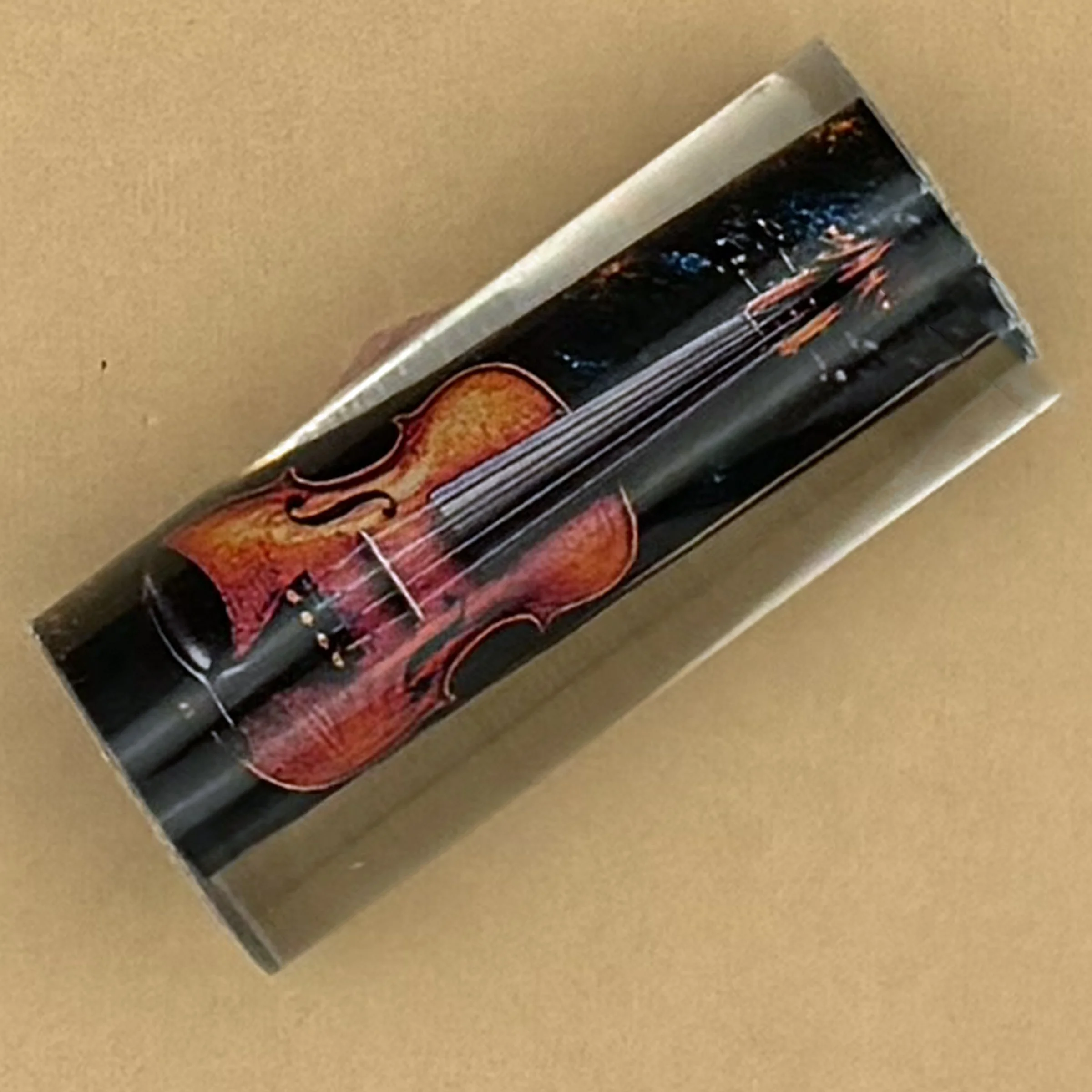 Midnight Sonata Violin Pen Blank – Alumilite Resin, Musician Gift, Ohio Penworks