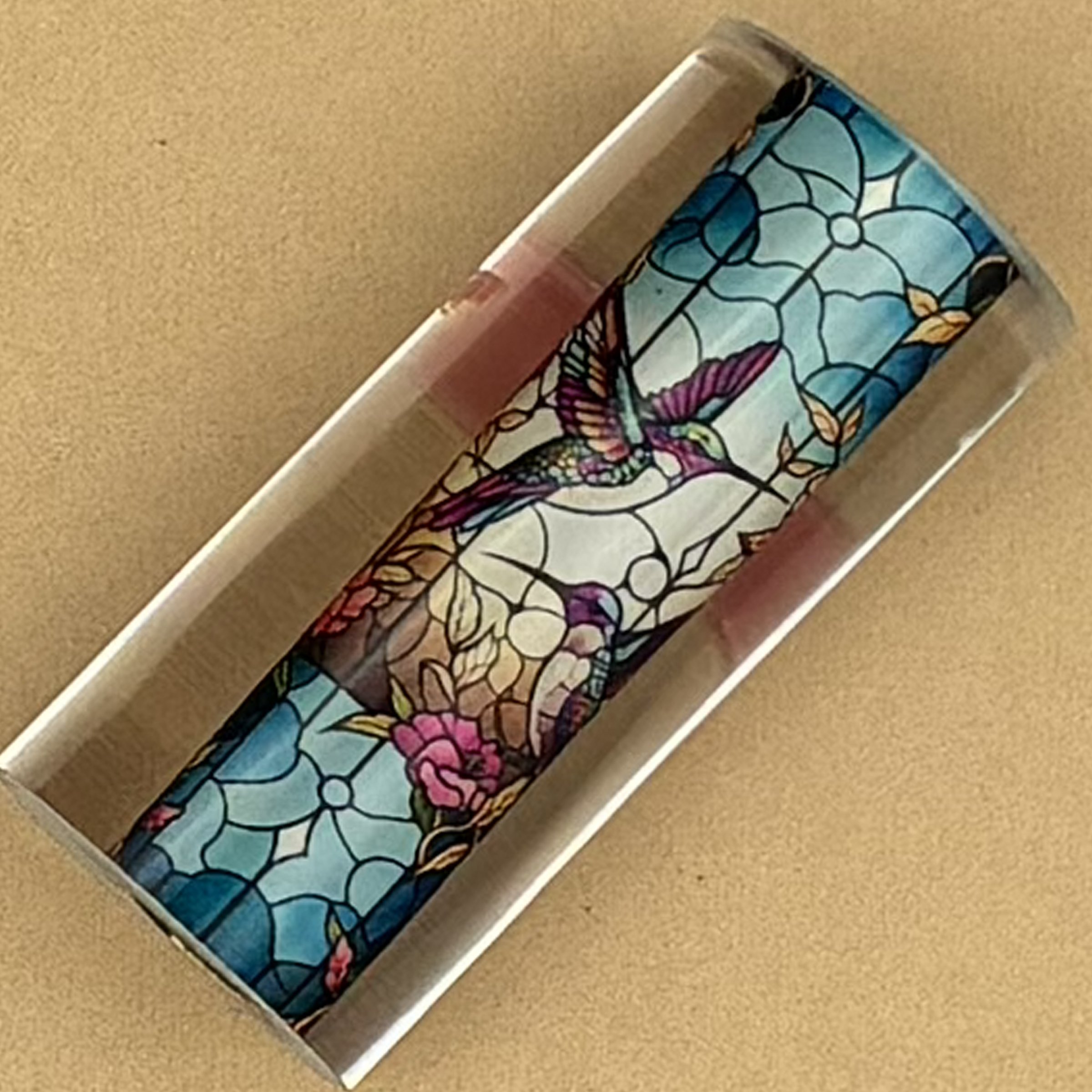 Alumilite Acrylic Pen Blank featuring Two Hummingbirds in a Floral Design - Made to Order