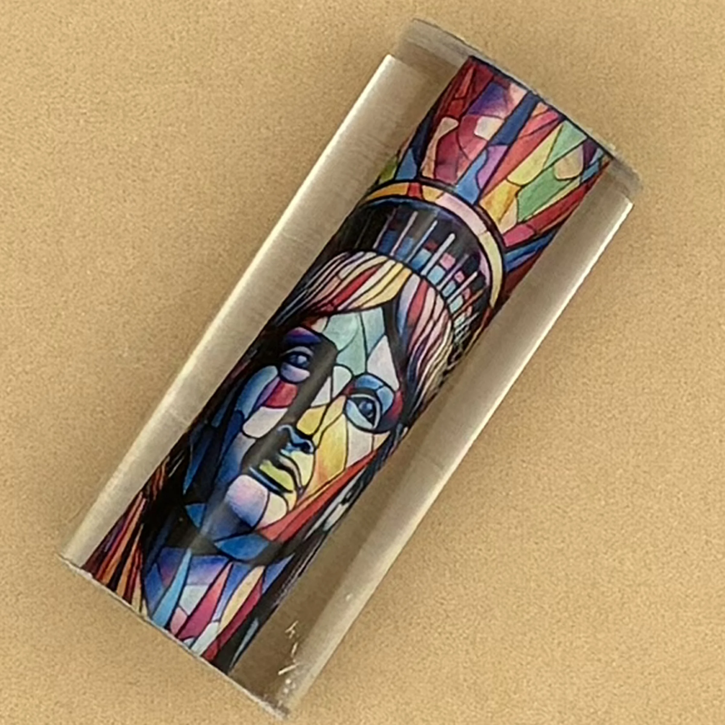 Lady Liberty in Light Pen Blank | Stained Glass Statue of Liberty | Handmade Alumilite Resin Pen Blank | Patriotic Pen Making Supply