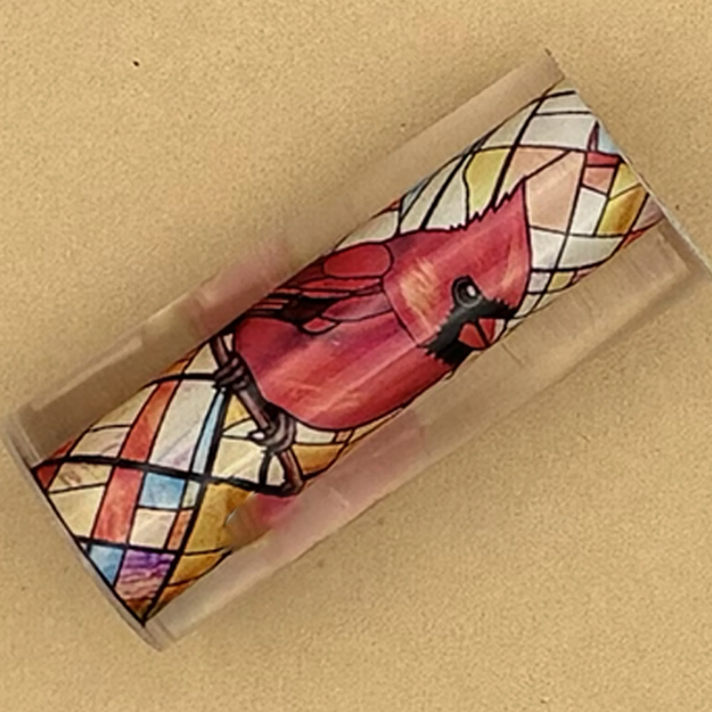 Handmade Alumilite Pen Blank featuring a Cardinal - Make a Unique Pen