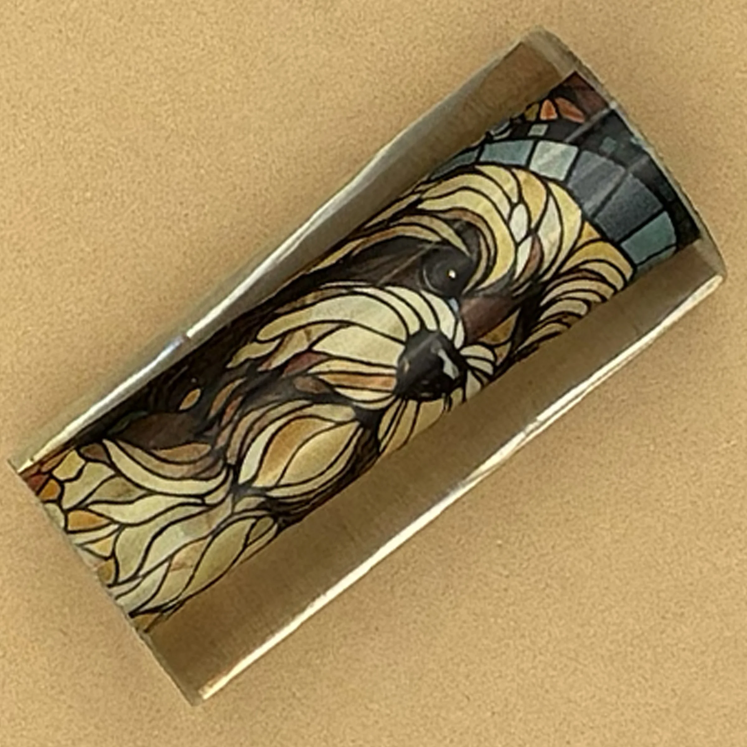 Autumn's Faithful Friend | Dog Pen Blank | Stained Glass Imagery | Alumilite Resin