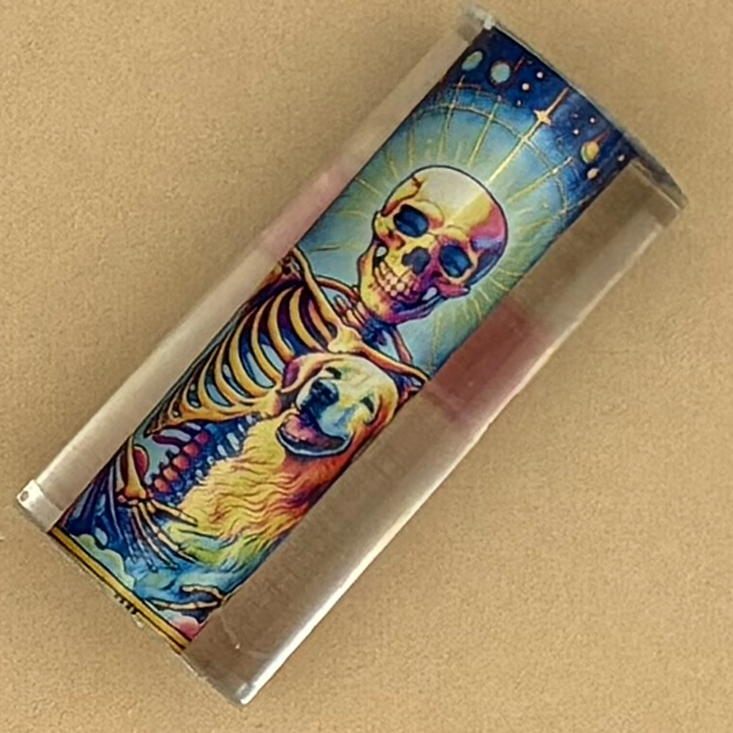 Skeleton and Dog Alumilite Acrylic Pen Blank for Single Tubed Kits