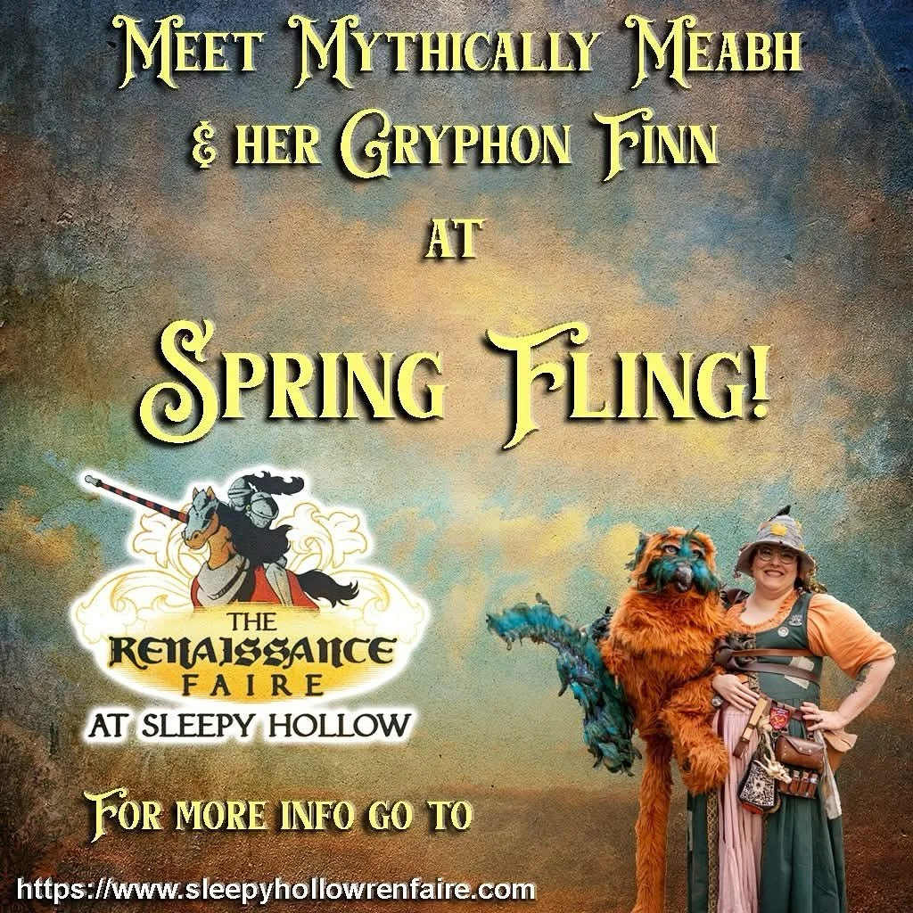 Come see Meabh and Finn at @renfaireatsleepyhollow in Des Moines, Iowa. We are so excited to announce that we will be at Spring Fling May 10th and 11th! We are so excited to see and enjoy the magic with you all!!!! Get your tickets today!