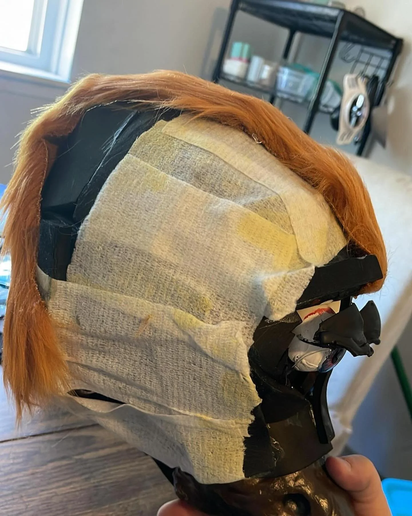 Finn is getting his new fur!!! #puppet #puppetmaking #puppetry #mnrenaissance #mnrenaissancefestival #mnrenfest #renfest #renaissancefestival #meabhandfinn #gryphon #griffin #mythical #mythicalcreatures #cosplay #minnesota