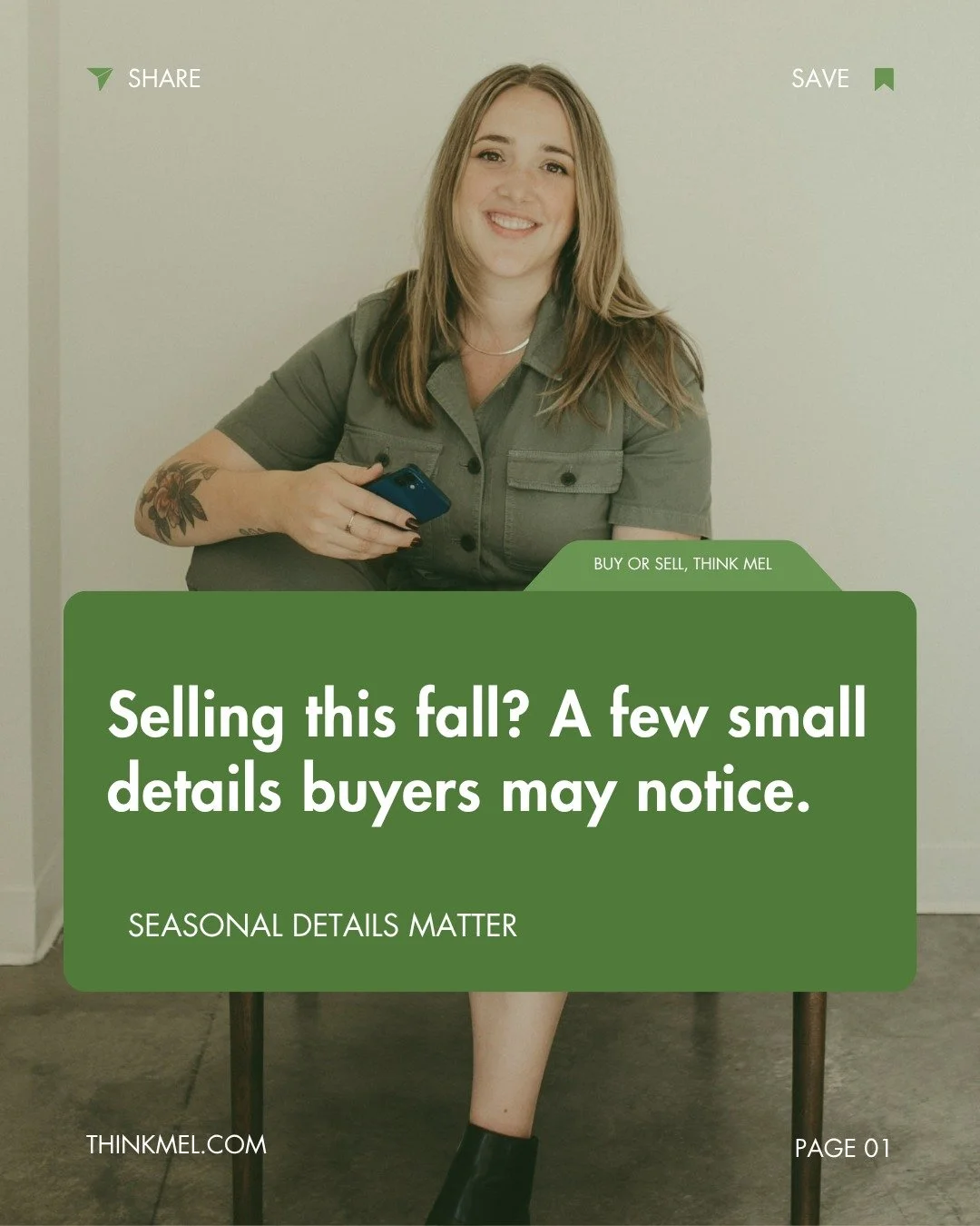 Fall showings can bring a few things into focus that might not stand out at other times of the year. 🍂

It's the little things that help buyers feel comfortable, see the home clearly, and have a better experience from the moment they arrive.

I like
